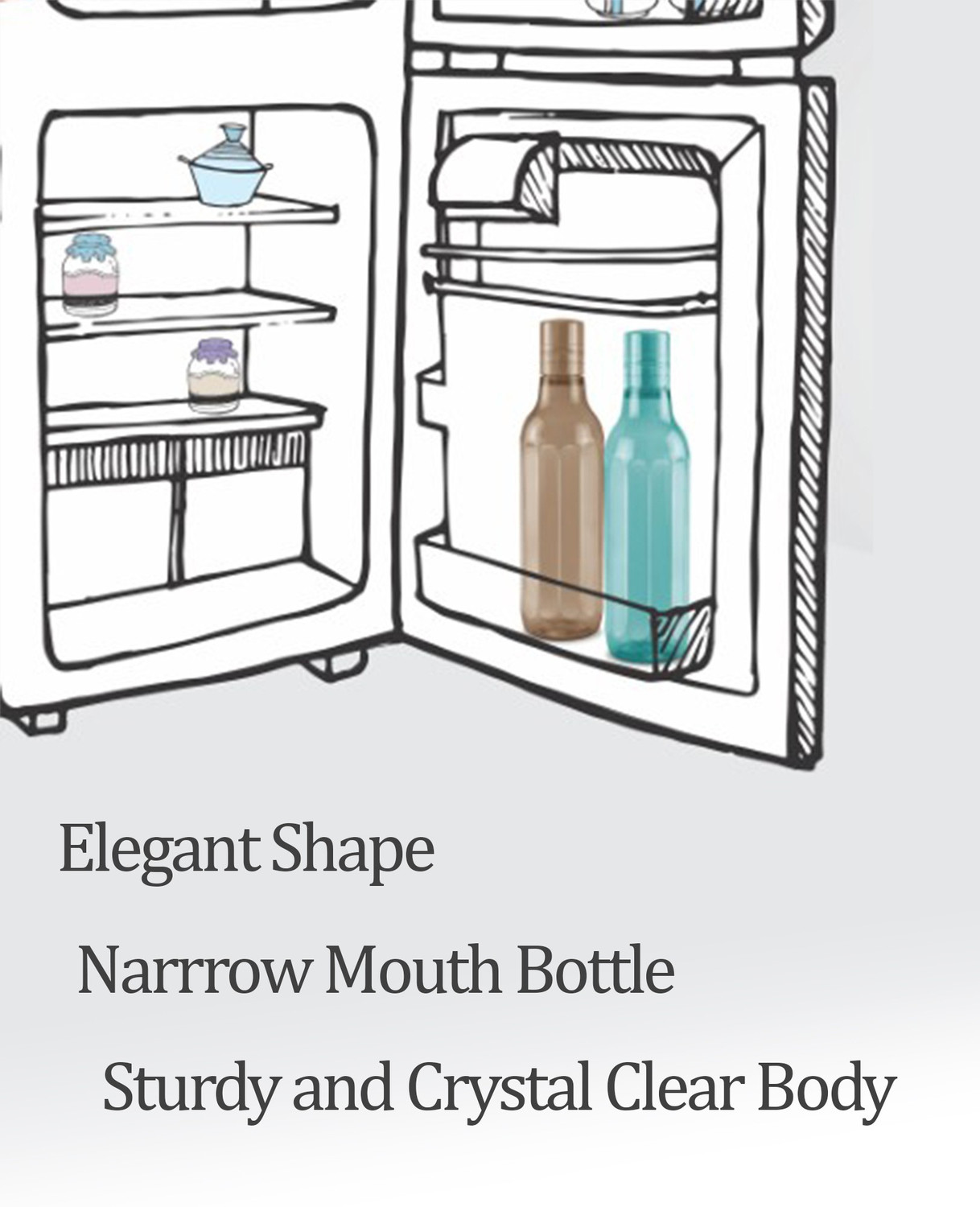 Image of MILTON Prism 1000 Pet Water Bottle, Set of 2, 1 Litre Each, Pink 1000 ml Plastic Bottle