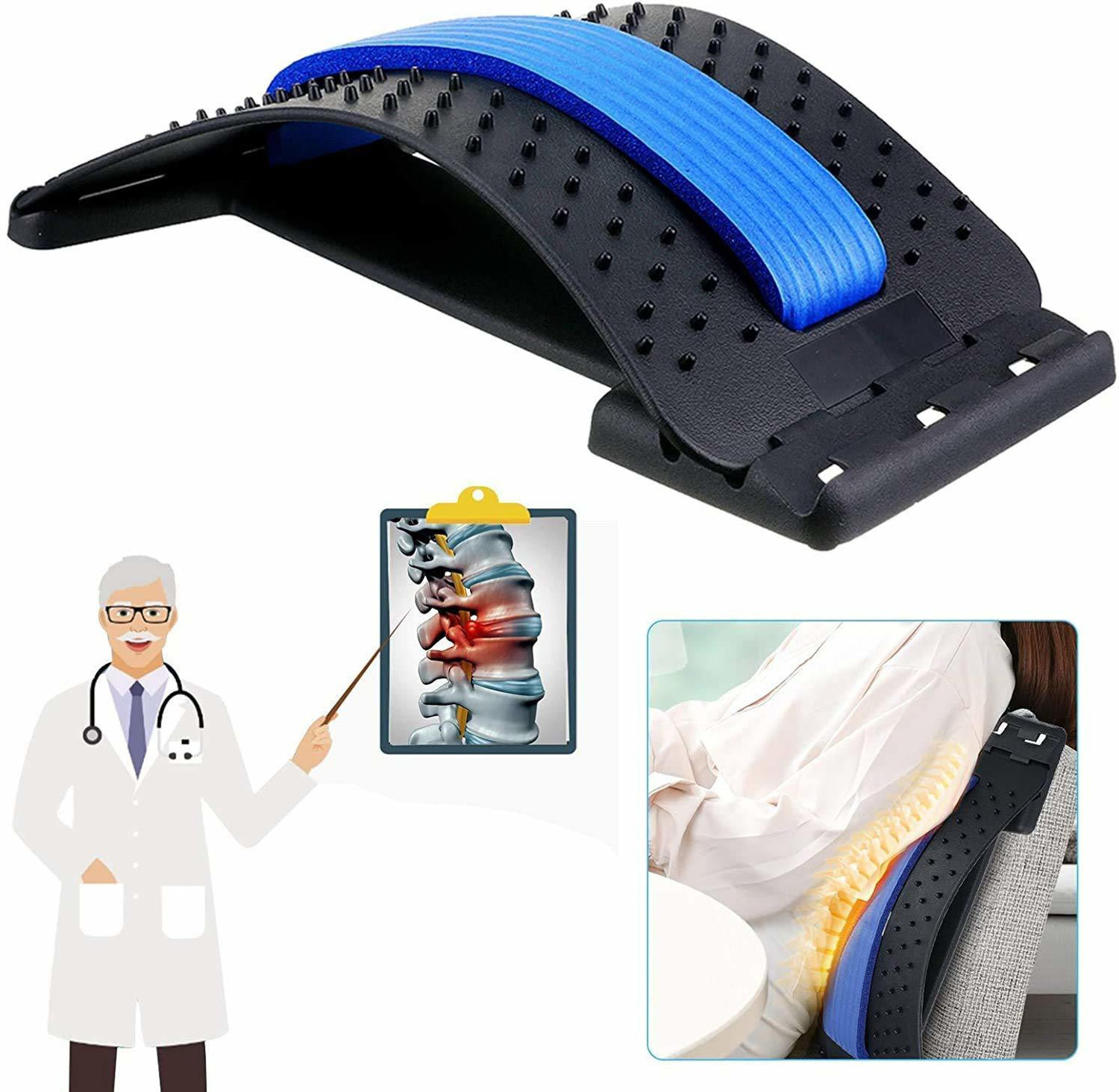 GRIVA ENTERPRISE Adjustable Magic Back Pain Relief Lumbar Region Support Back Support Back &amp; Abdomen Support  (Black)