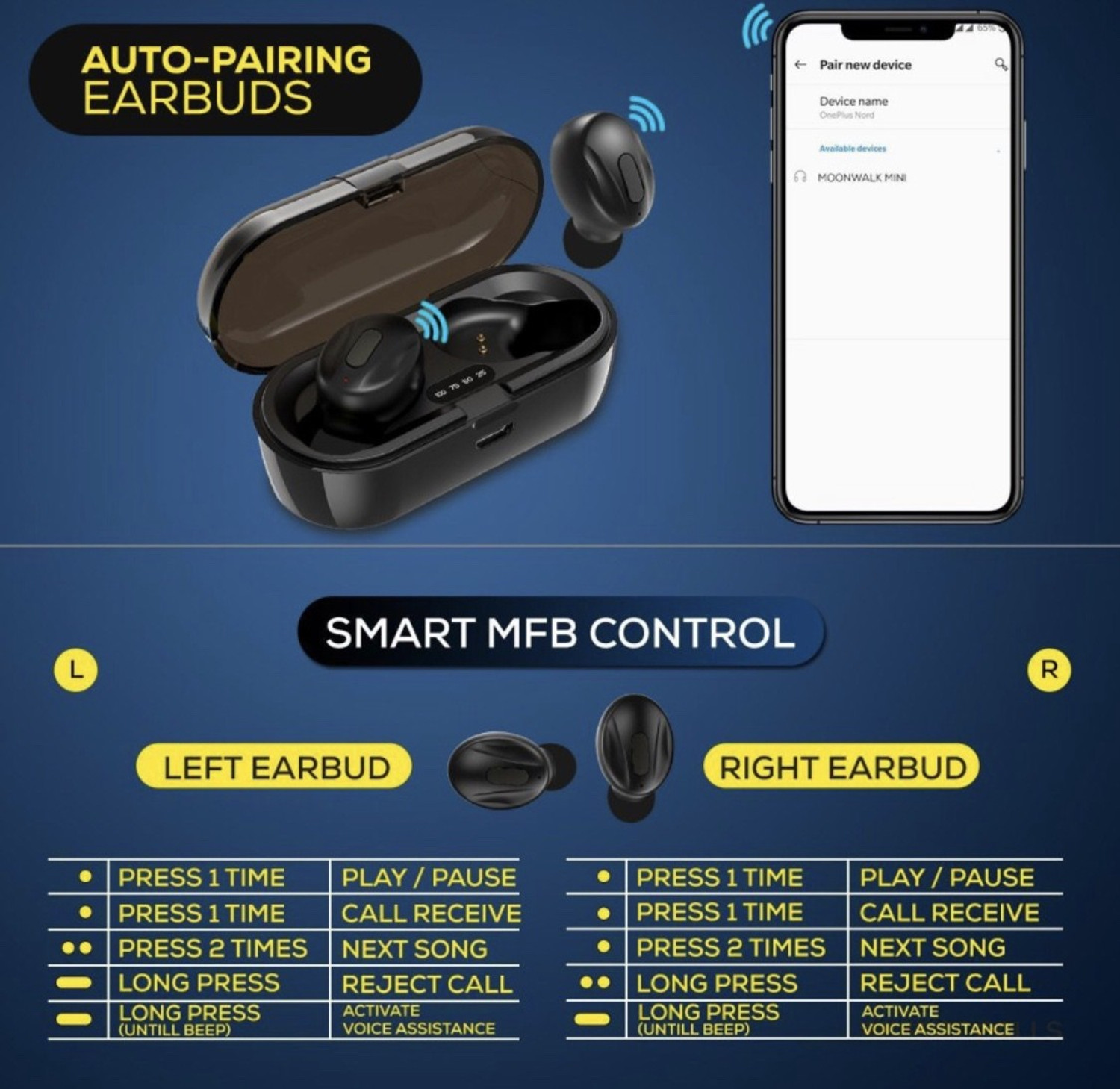 Image of fiado XG-13 BLUETOOTH 5.0 TWS EARPODS Bluetooth