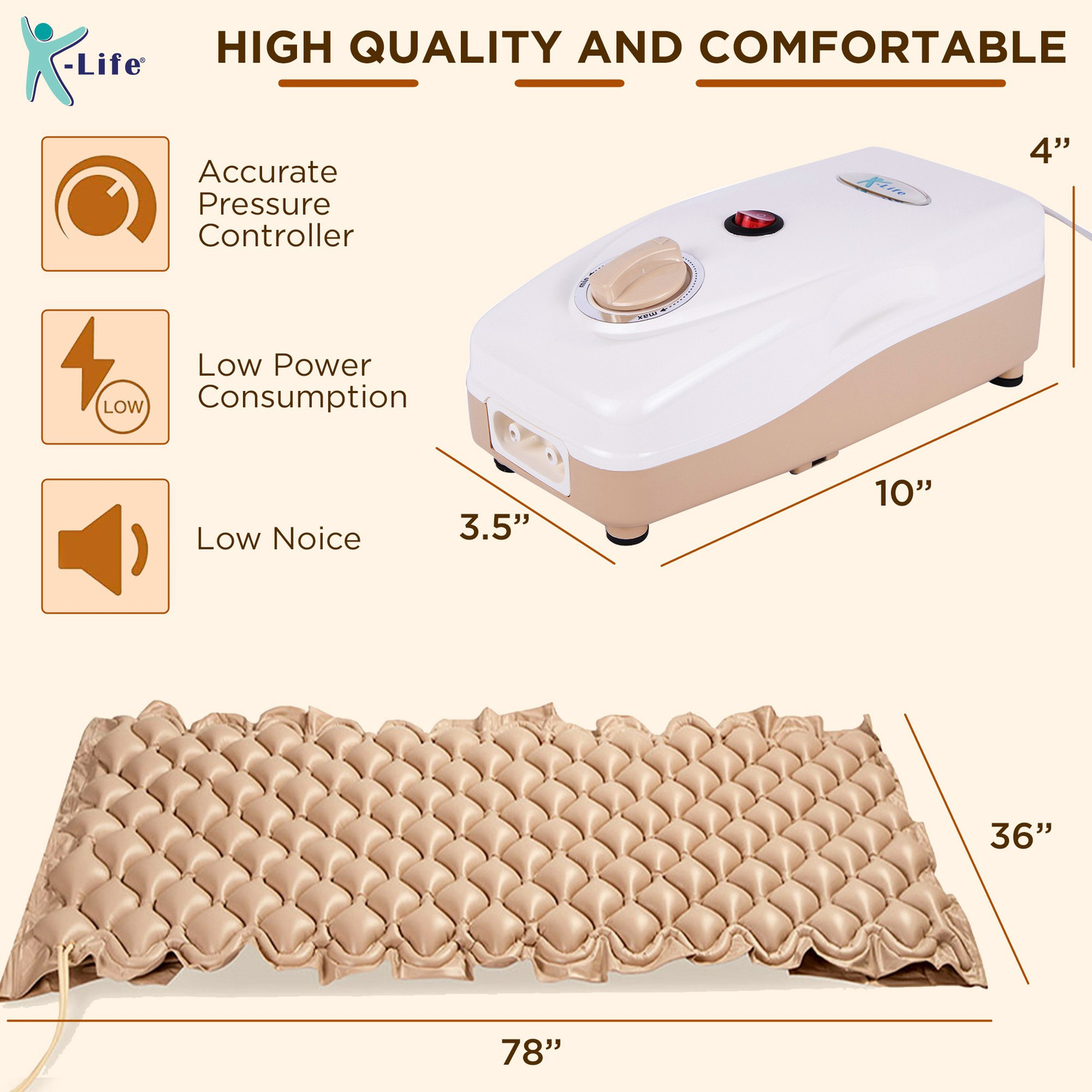 Image of K-life Air Bed Medical Mattress For Bed Sores Patients Back / Lumbar Support