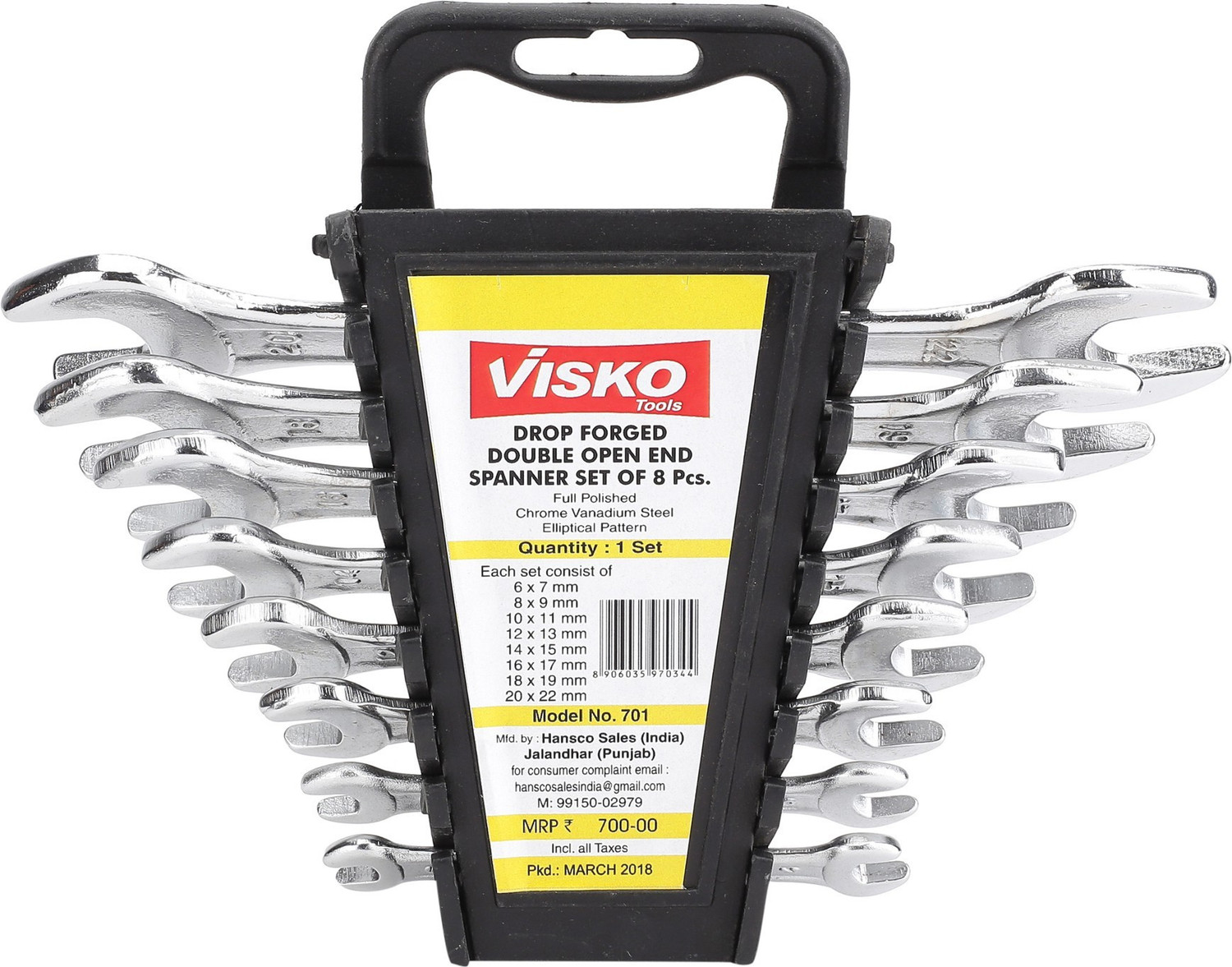 Image of VISKO 701 Double Sided Open End Wrench Set