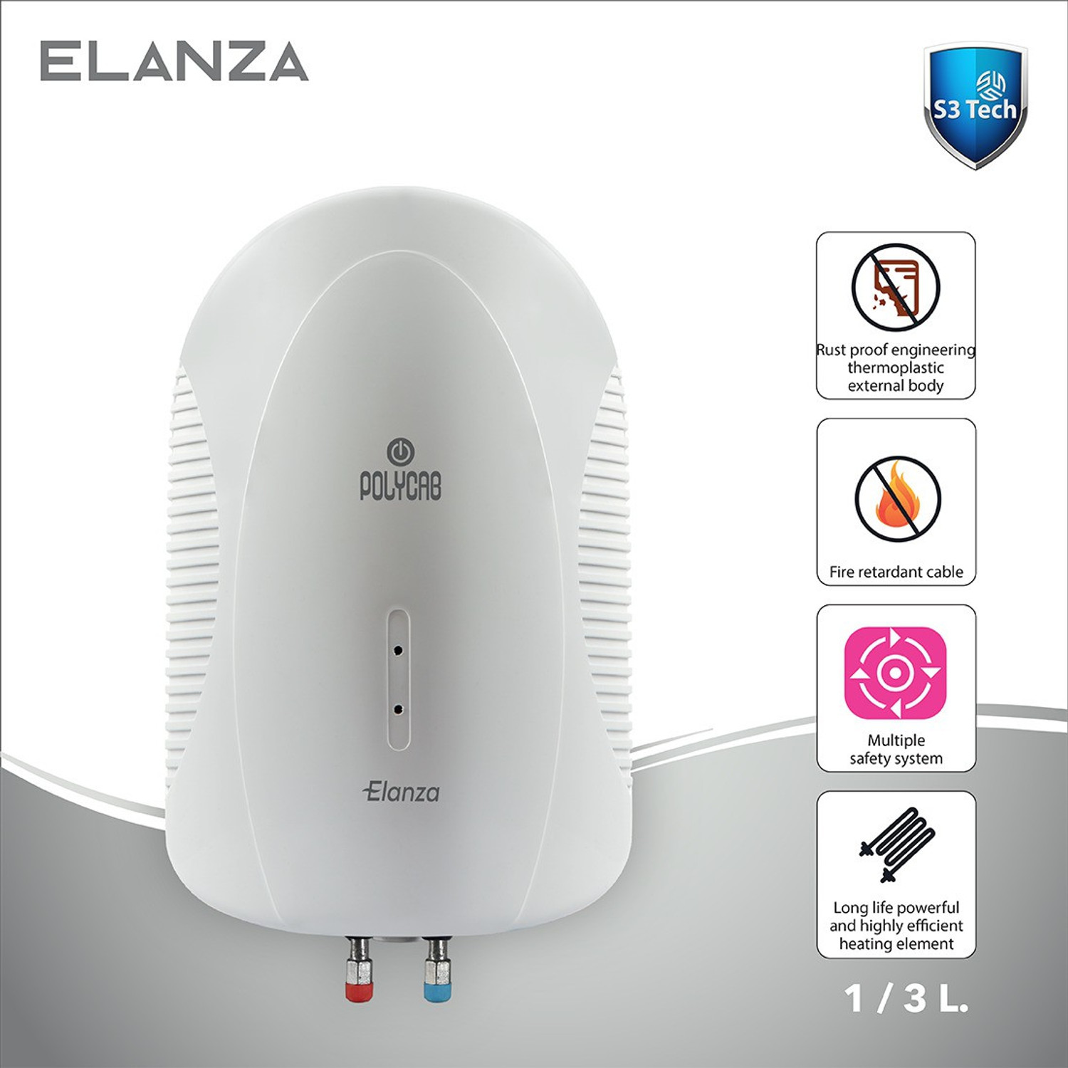 Image of Polycab Elanza 3 L Instant Water Geyser
