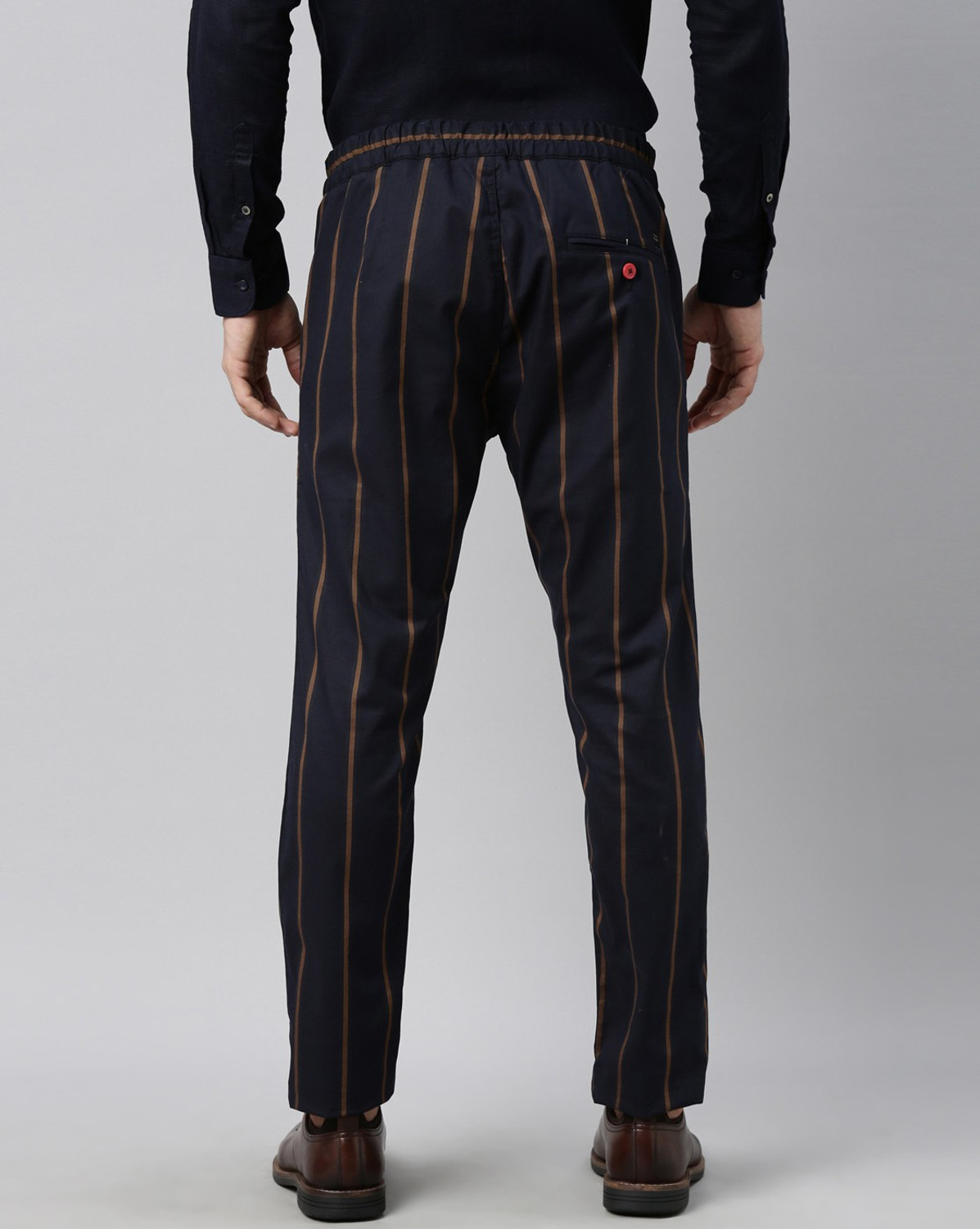 Image of RARE RABBIT Slim Fit Men Dark Blue Trousers