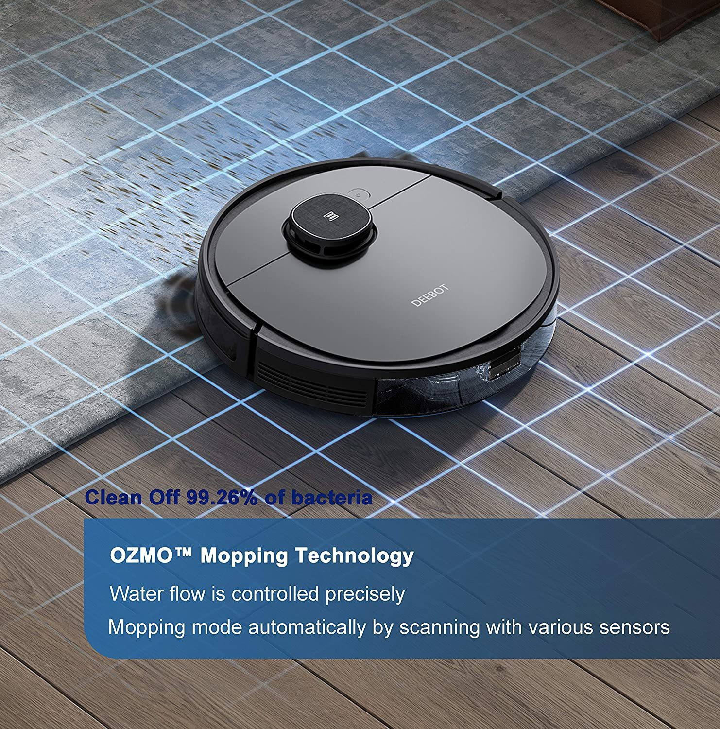 Image of ECOVACS DEEBOT OZMO 950 Robotic Floor Cleaner with 2 in 1 Mopping and Vacuum (WiFi Connectivity, Google Assistant and Alexa)