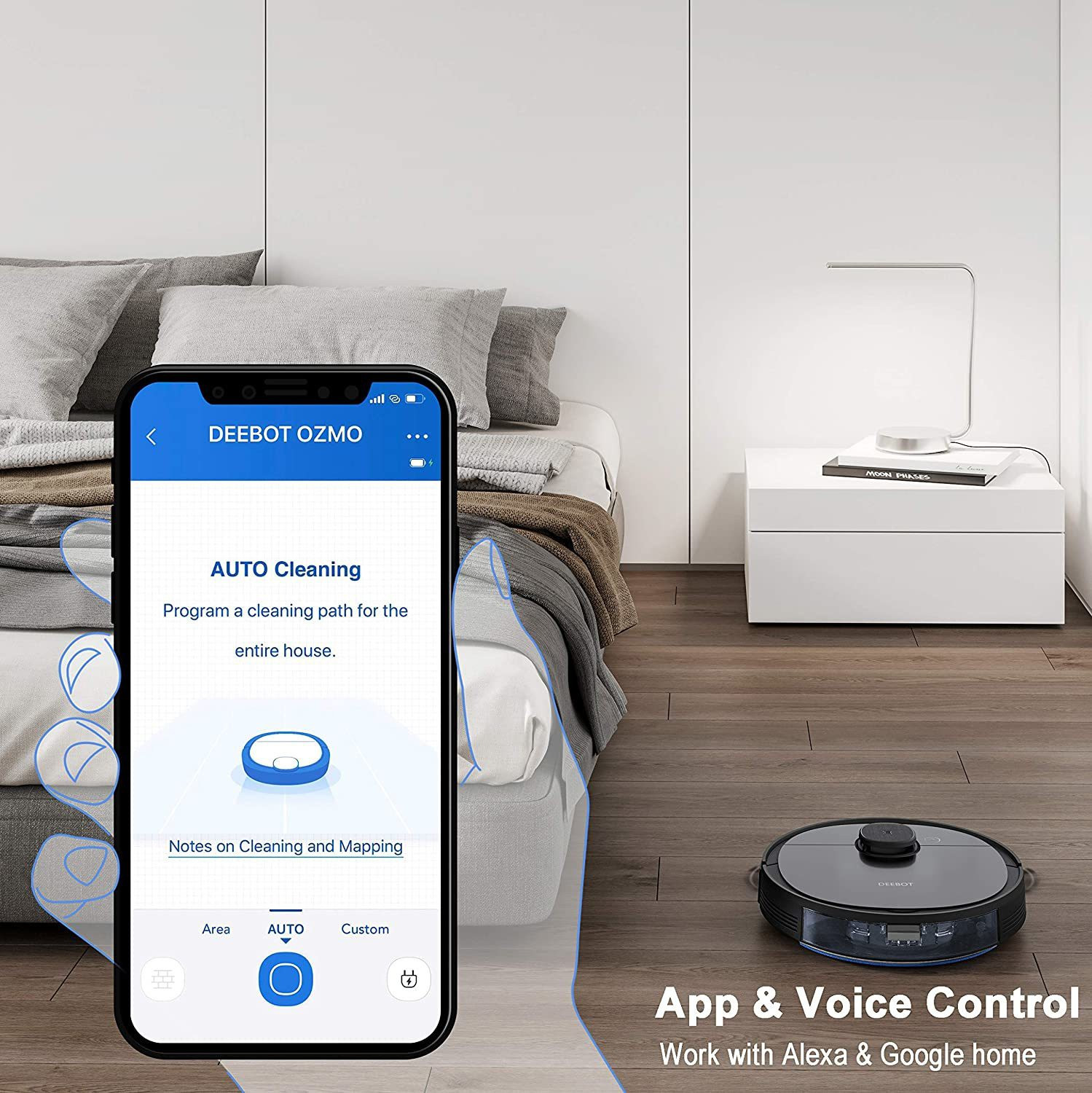Image of ECOVACS DEEBOT OZMO 950 Robotic Floor Cleaner with 2 in 1 Mopping and Vacuum (WiFi Connectivity, Google Assistant and Alexa)