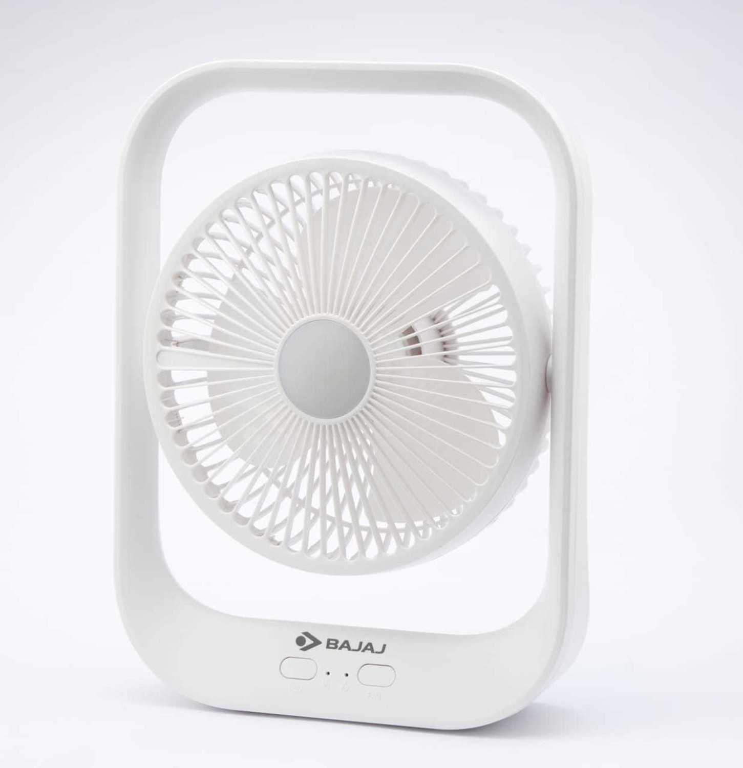 Image of BAJAJ Pygmy Personal Fan with LED Light White (251284) 110 mm Table Fan