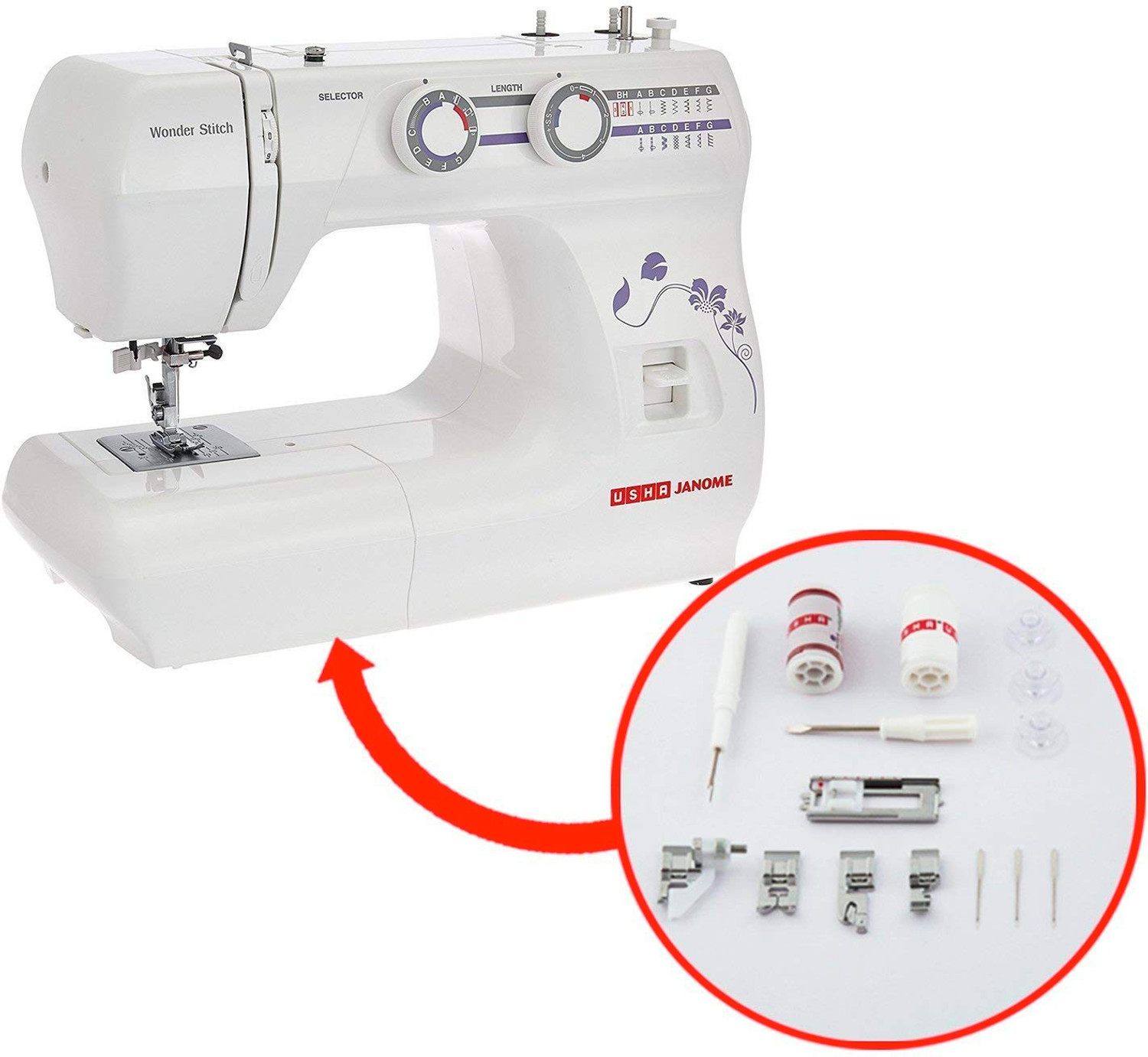 USHA Wonder Stitch Electric Sewing Machine ( Builtin Stitches 13