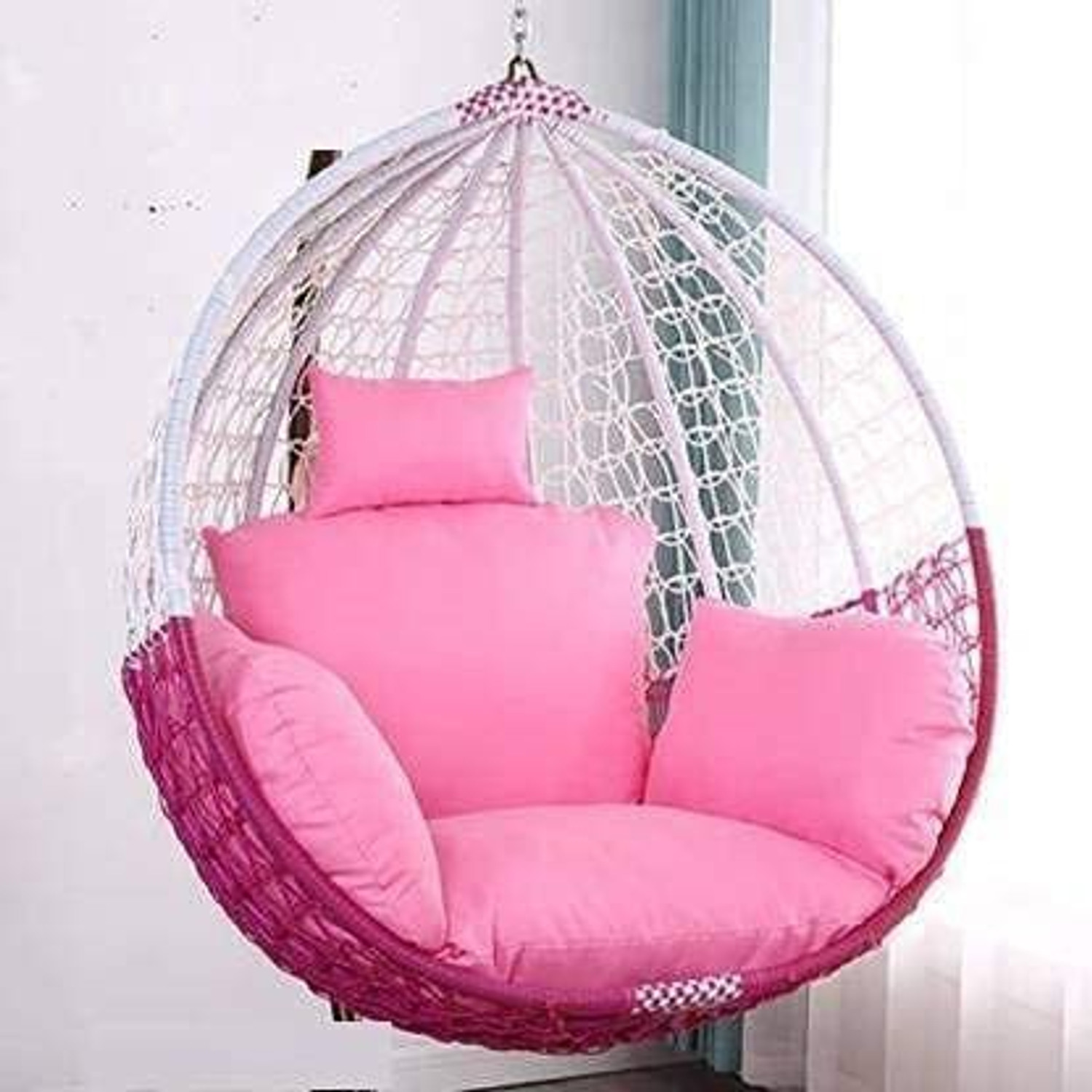 Furniture kart Swing Chair Jhula Iron Hammock  (Pink, Pack of 3, Pre