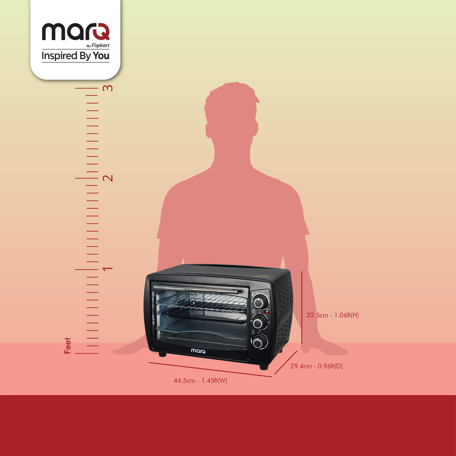 Image of MarQ by Flipkart 18-Litre with Crumb Tray Oven Toaster Grill (OTG)