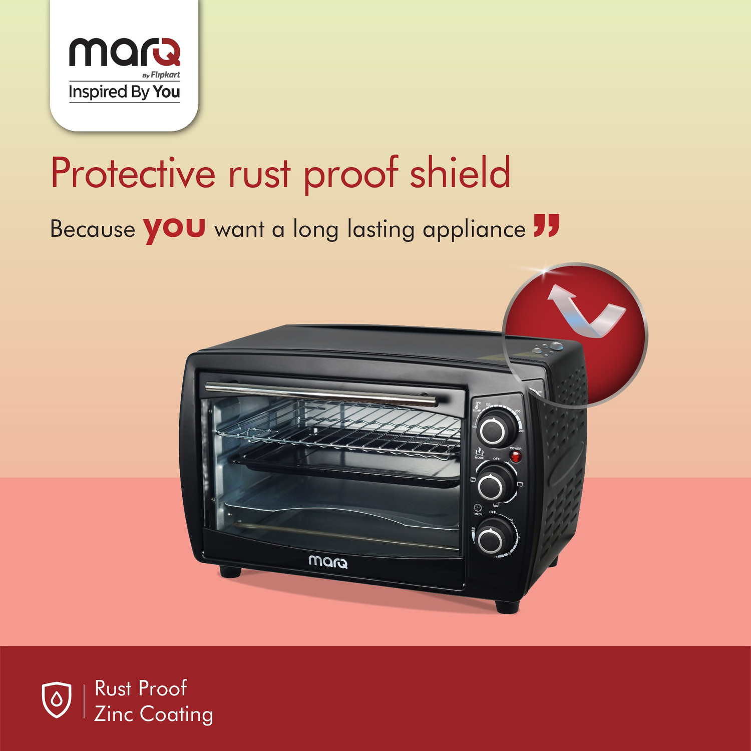 Image of MarQ by Flipkart 18-Litre with Crumb Tray Oven Toaster Grill (OTG)
