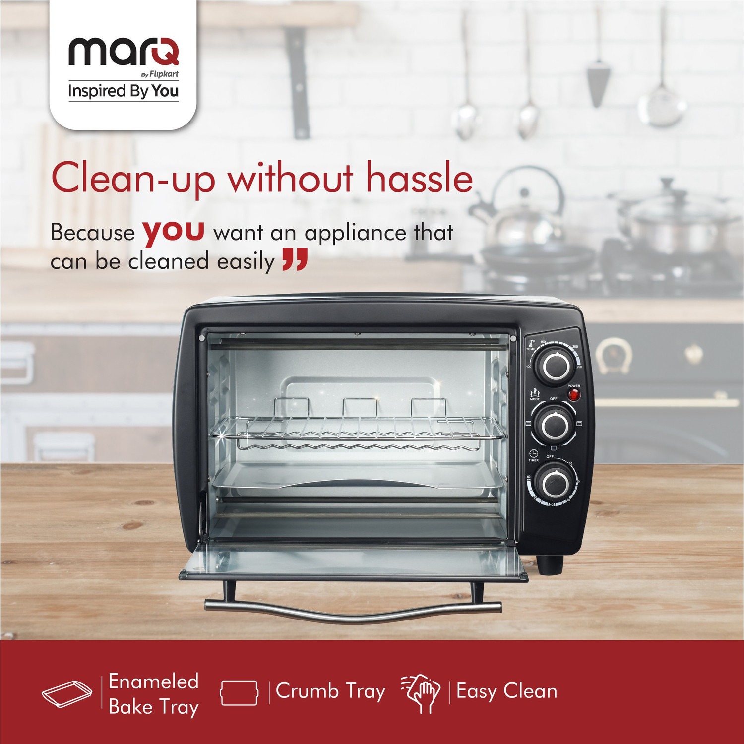 Image of MarQ by Flipkart 18-Litre with Crumb Tray Oven Toaster Grill (OTG)