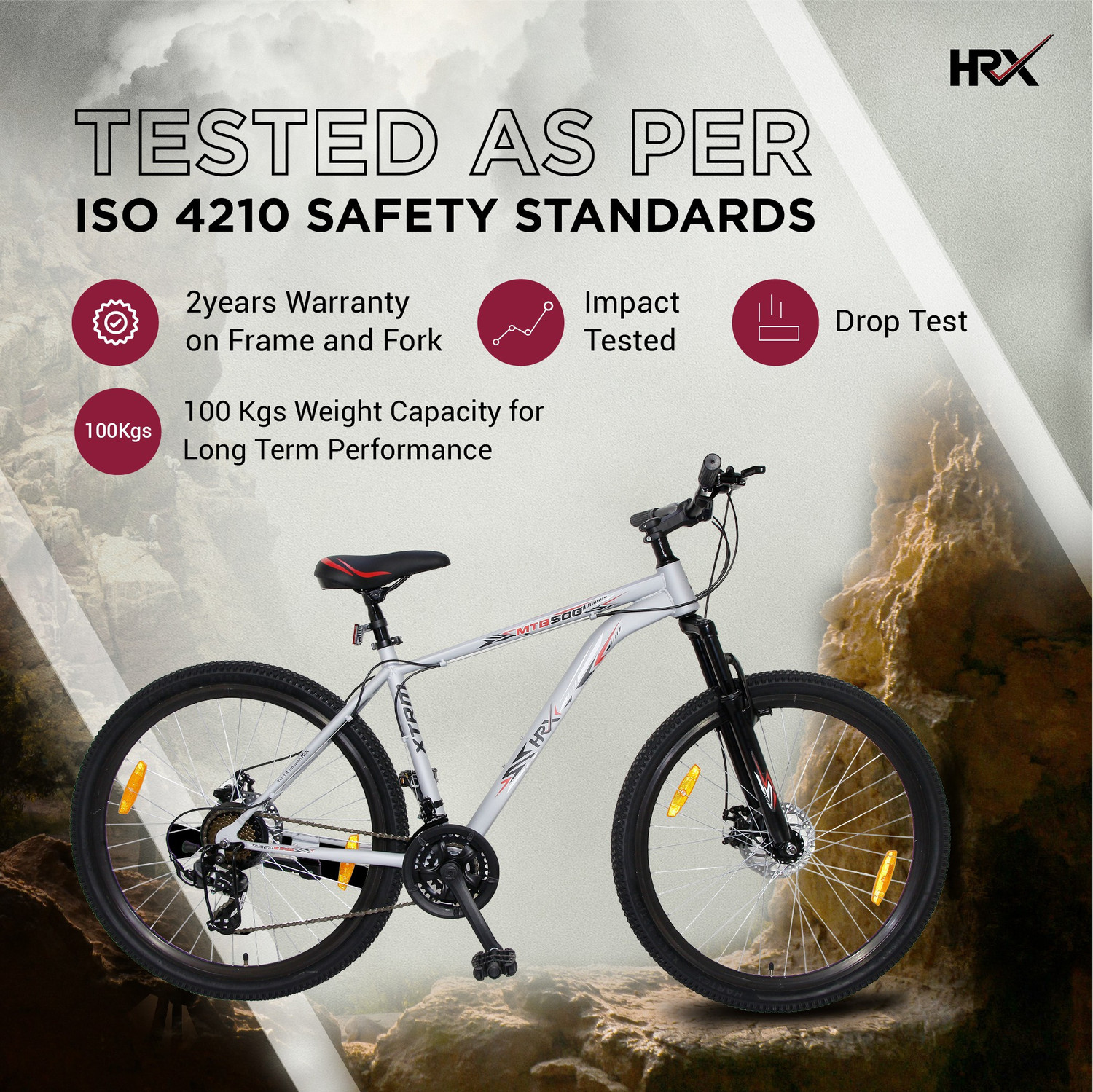 Image of HRX XTRM MTB 500 85% Assembled with Front Suspension 27.5 T (inch) Mountain Cycle