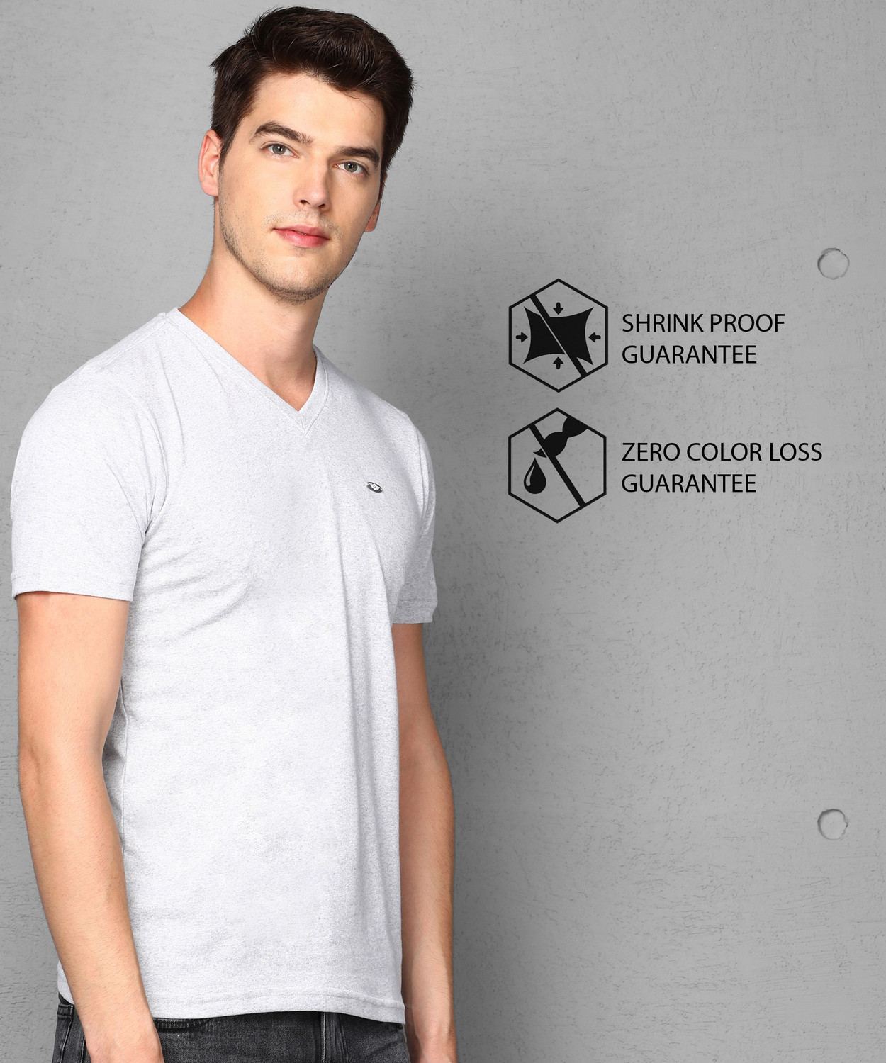 Image of METRONAUT Solid Men V Neck Multicolor T-Shirt