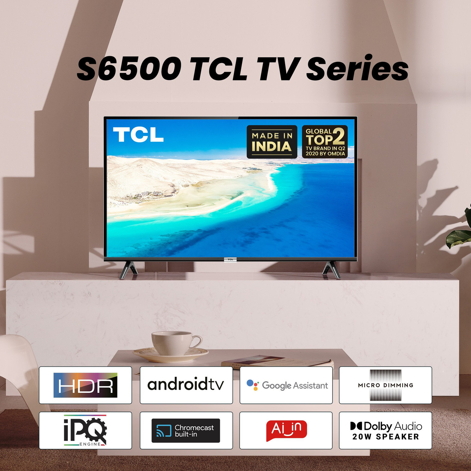 Image of TCL S6500 Series 79.97 cm (32 inch) HD Ready LED Smart Android TV (32S6500S)