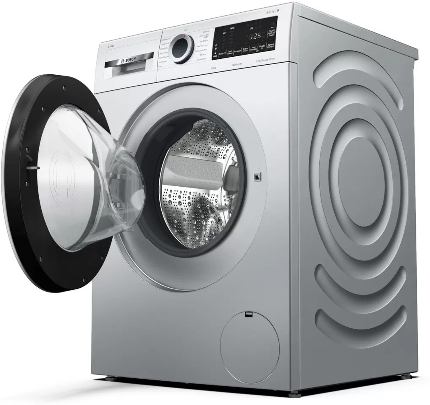 Image of BOSCH 9 kg 1400RPM, Anti Wrinkle, i-DOS system and EcoSilence Drive motor Fully Automatic Front Load Washing Machine with In-built Heater Silver
