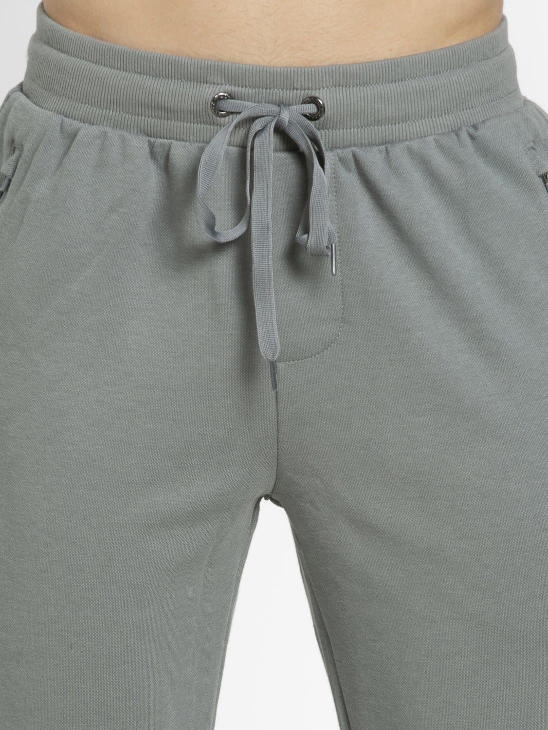 Image of JOCKEY AM44 Super Combed Cotton Rich Pique Solid Men Grey Track Pants