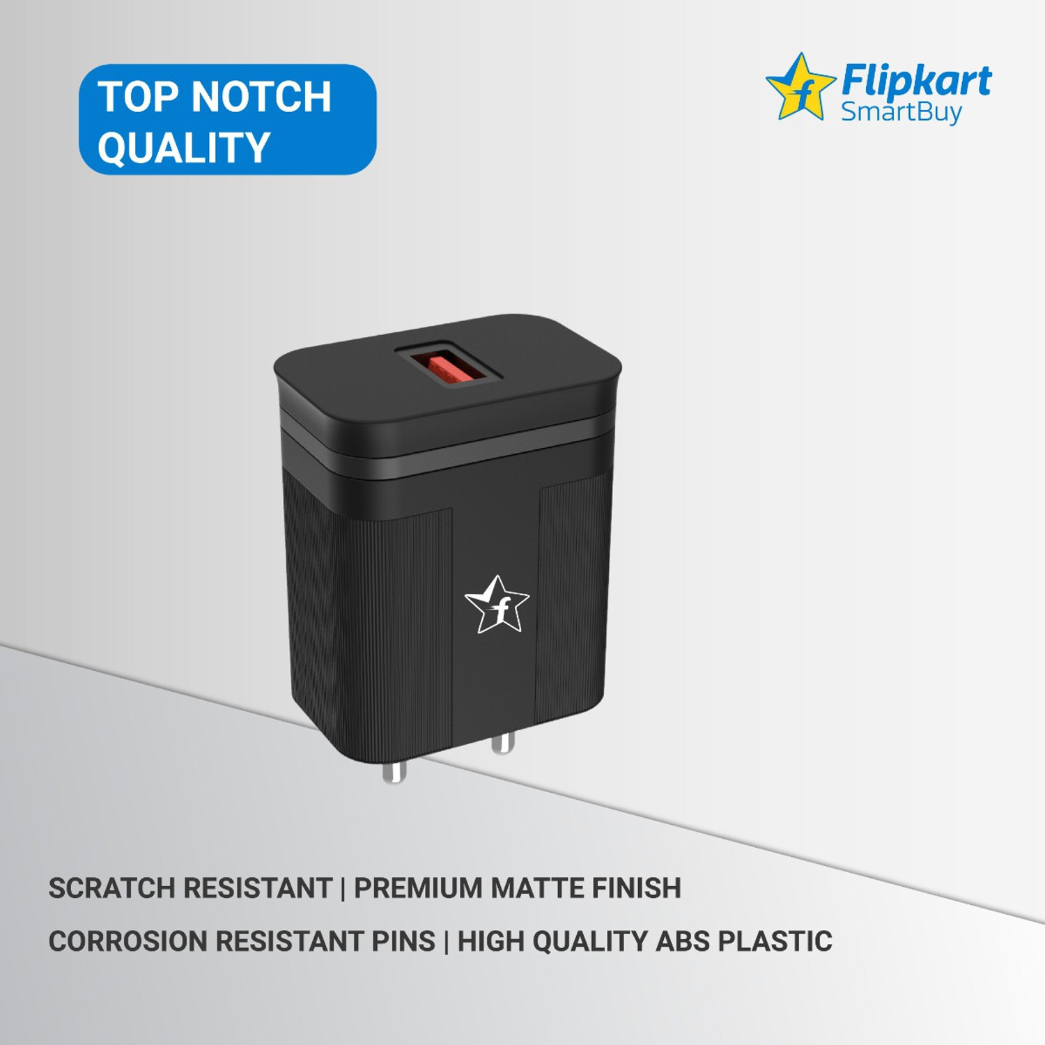 Image of Flipkart SmartBuy 20 W Supercharge 3 A Wall Charger for Mobile with Detachable Cable