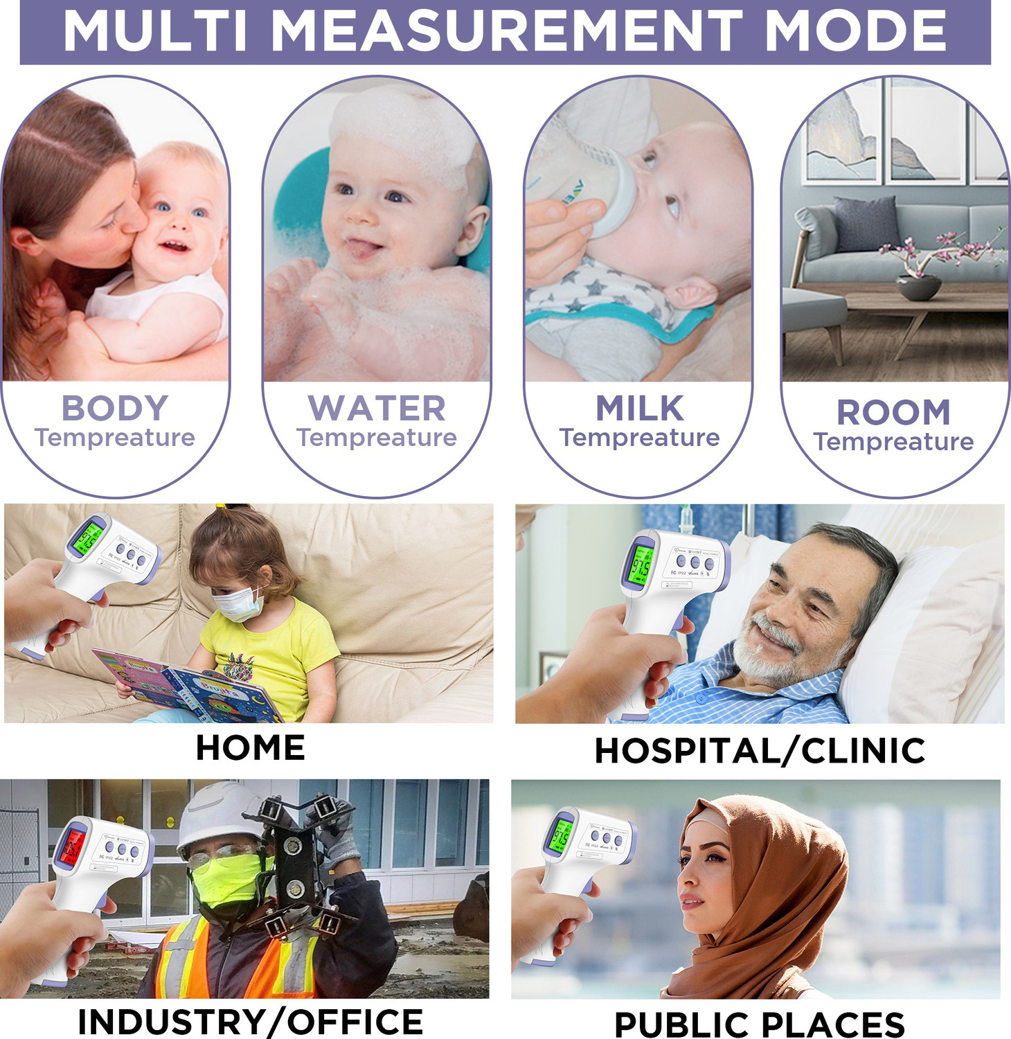 Image of Carent HTD8813C Infrared Non Contact Forehead Gun For Kids & Adults (With Batteries) Thermometer