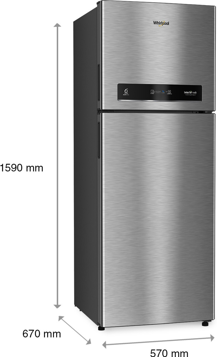 Image of Whirlpool 265 L Frost Free Double Door 2 Star Convertible Refrigerator