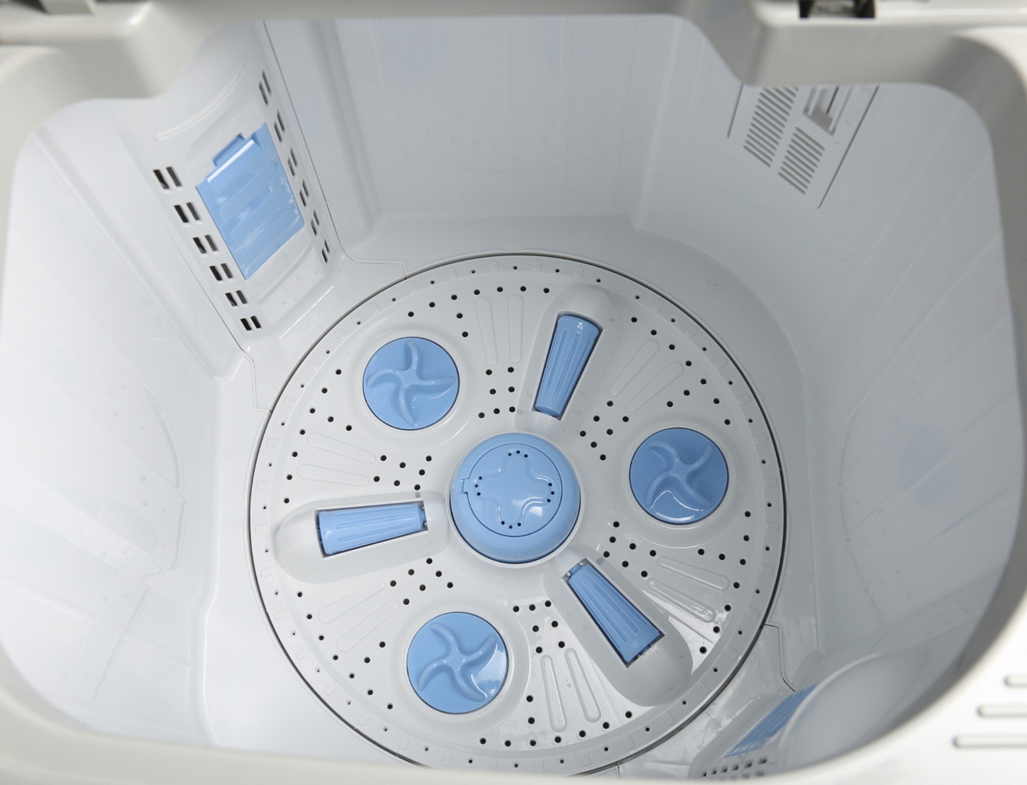 Image of Lloyd by Havells 9 kg Toughened Glass Soft Closing Glass Lids, 1300 RPM, Soak Function, 5 Wash Programs, Memory Back-up, Magic Filter Semi Automatic Top Load Washing Machine Grey, White