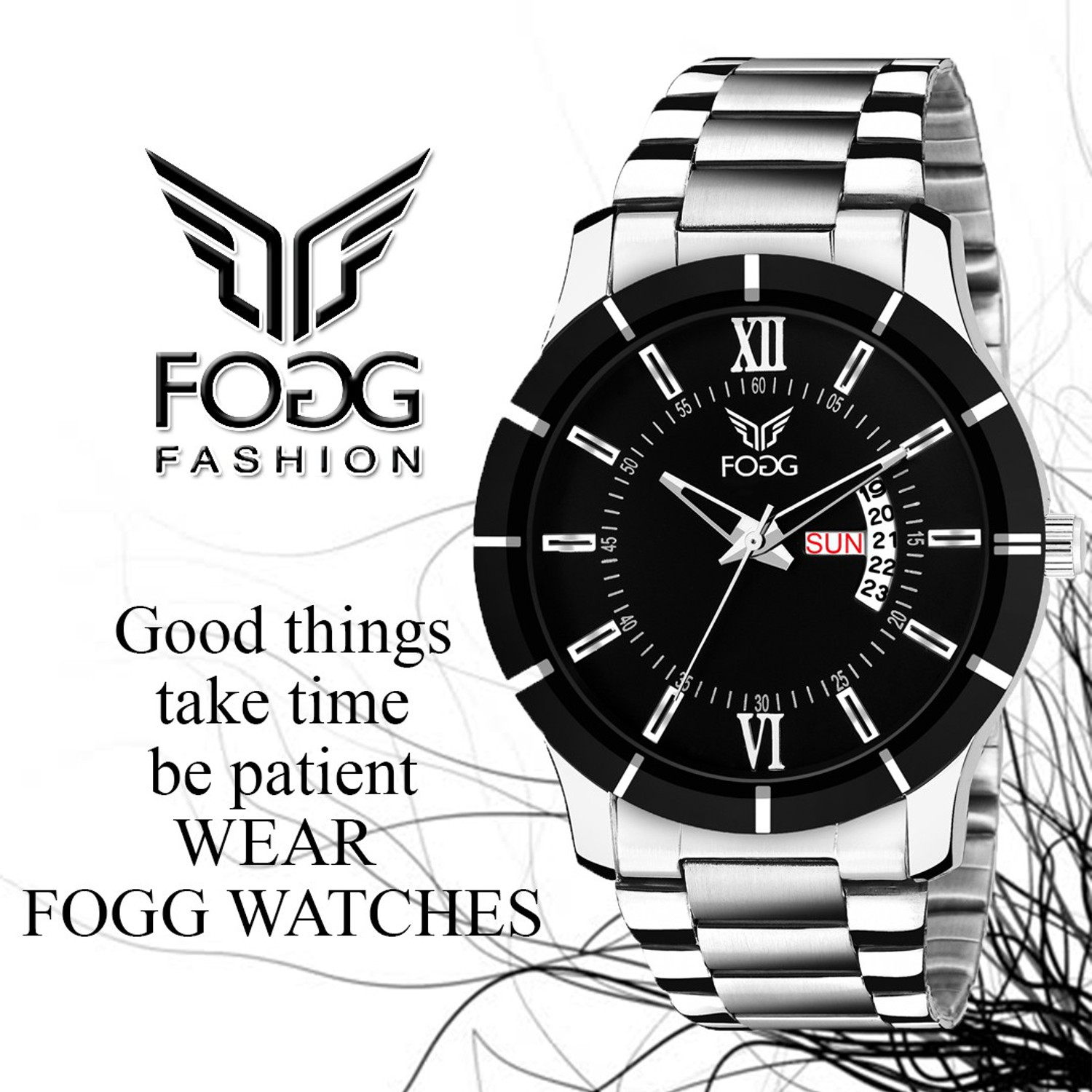 FOGG 2046 BK Day and Date Analog Watch For Men Price History