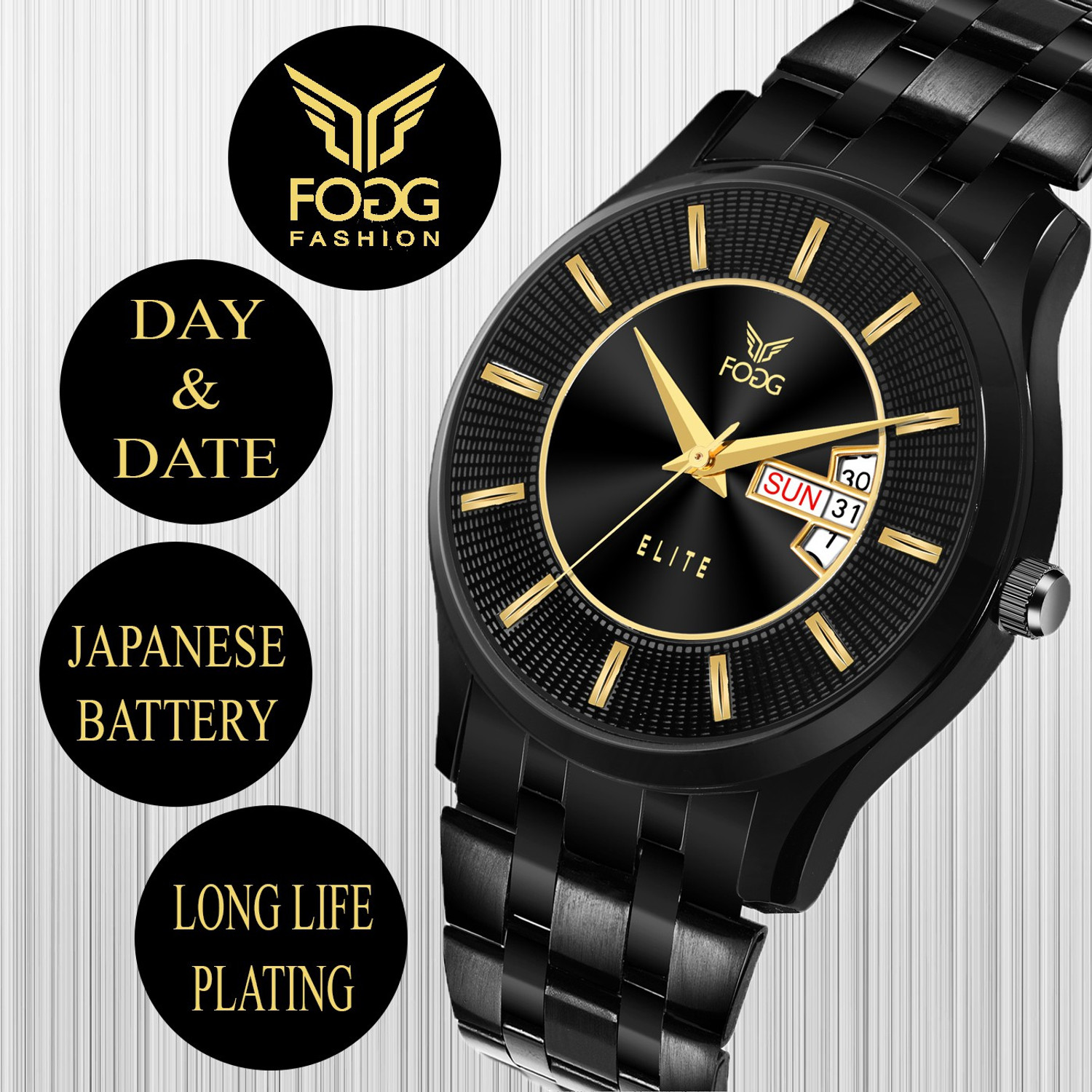 Fogg store watch black