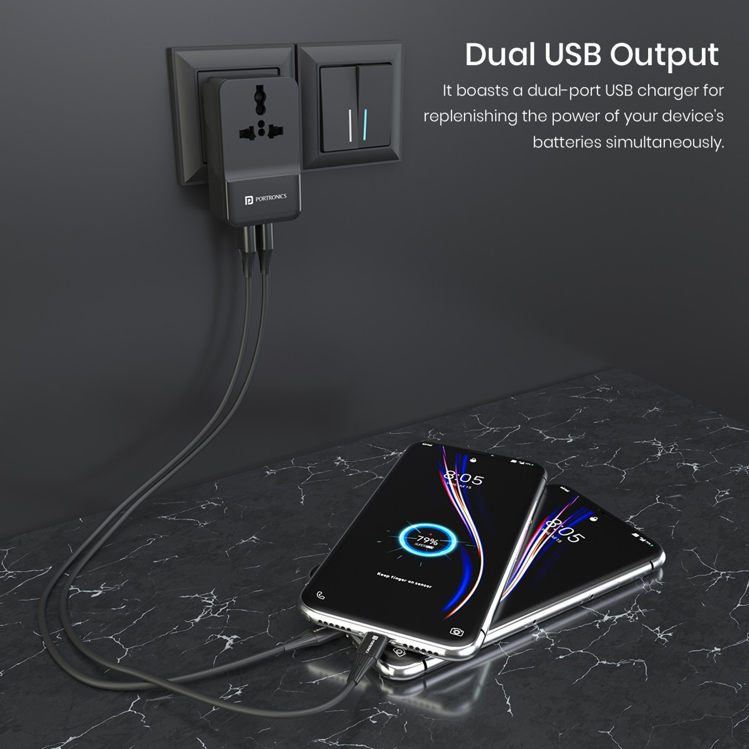 Image of Portronics 17 W 3.4 A Wall Charger for Mobile