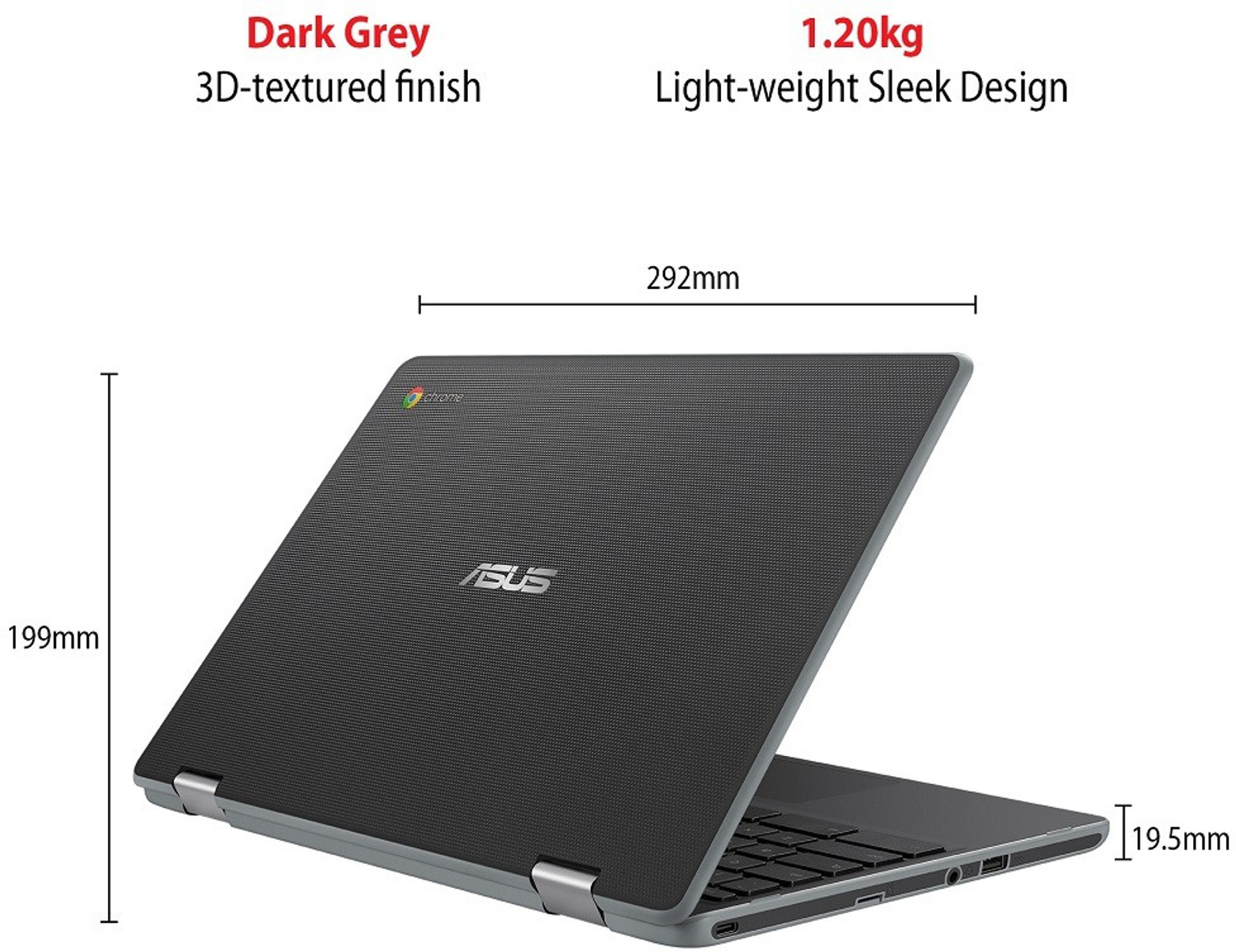 Image of ASUS Chromebook Flip Touch Intel Celeron Dual Core N4020 - (4 GB /64 GB EMMC Storage /Chrome OS) C214MA-BU0452 Chromebook