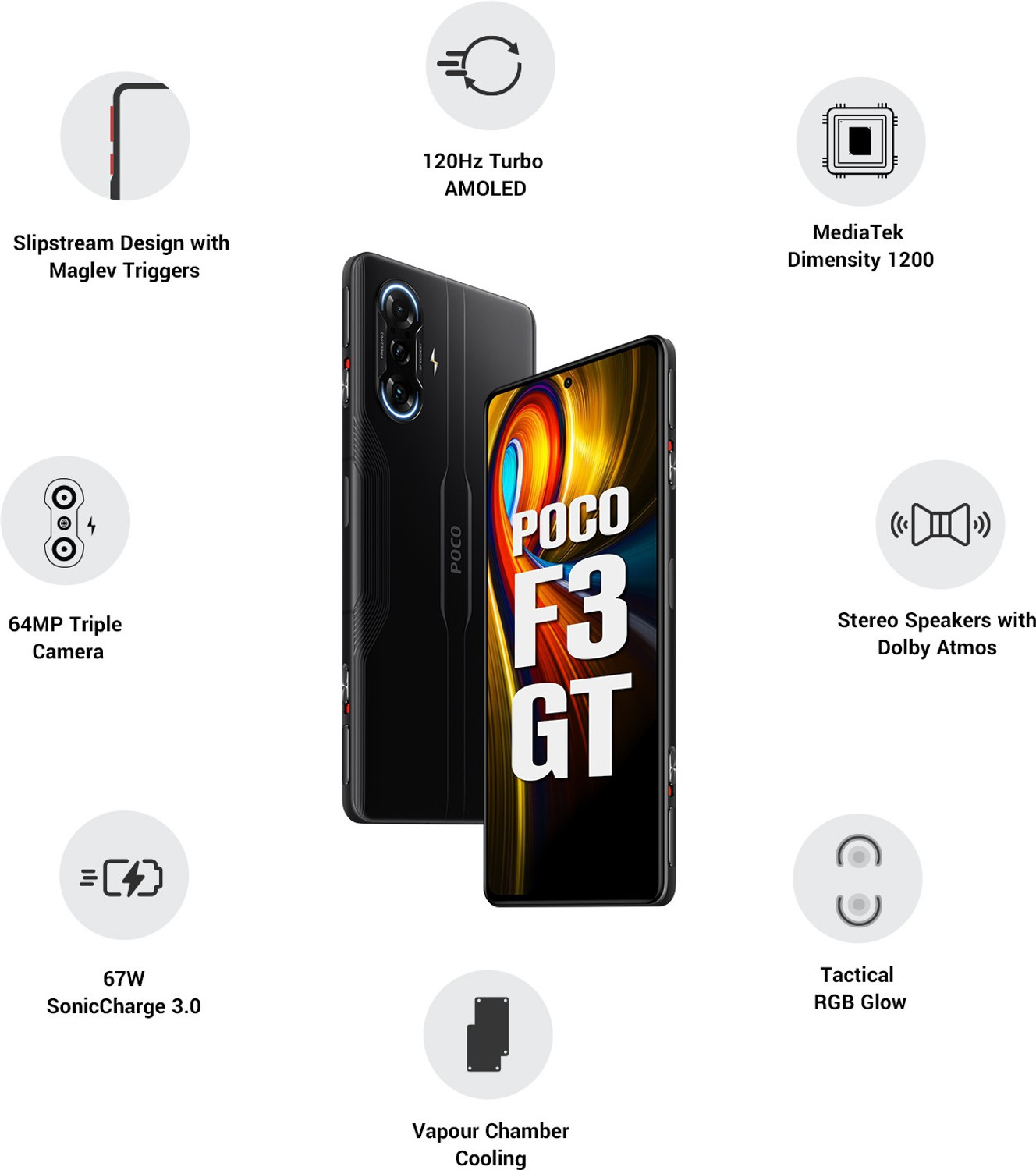 Image of POCO F3 GT 5G (Predator Black, 256 GB)