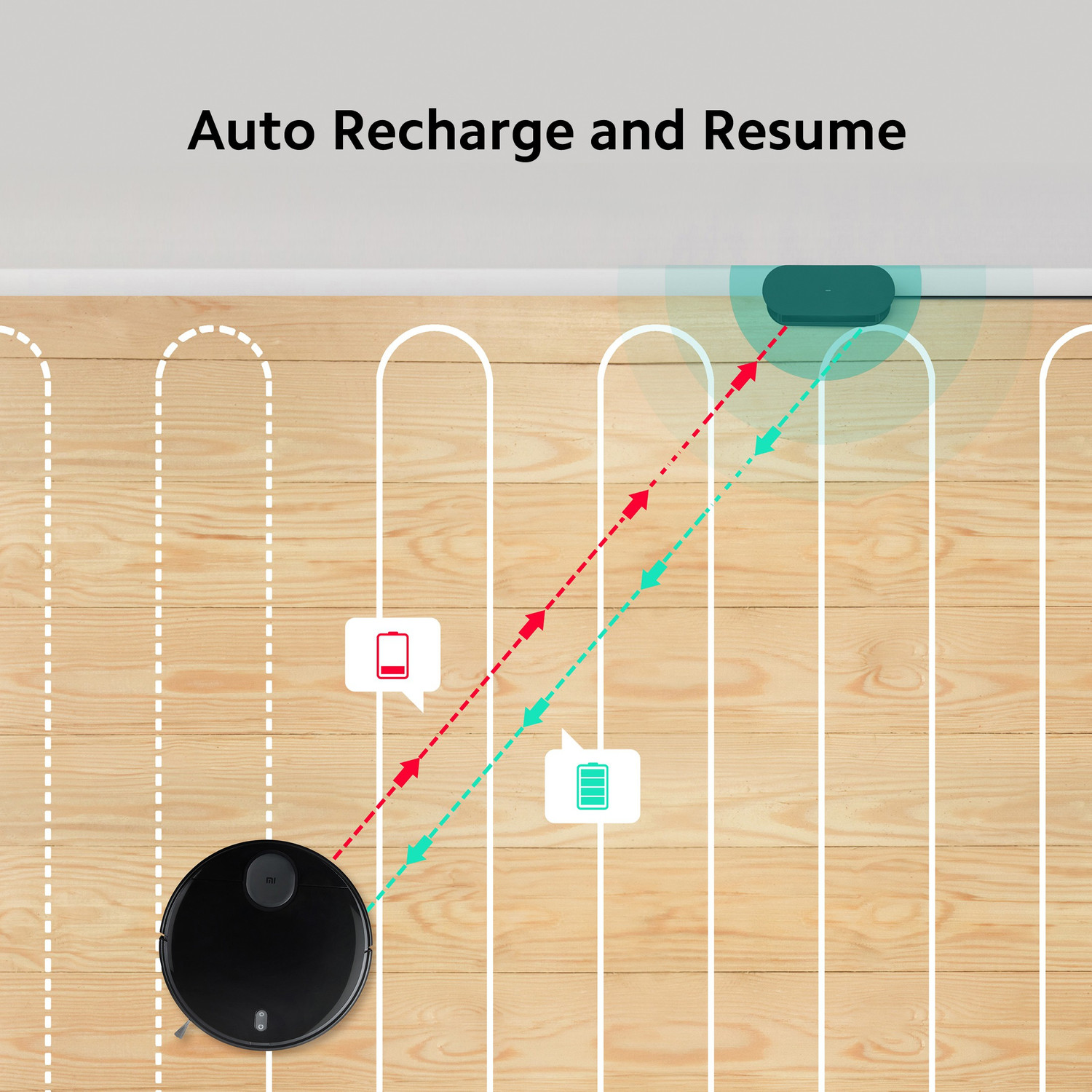 Image of Mi Robot Vacuum-Mop P (STYTJ02YM) Robotic Floor Cleaner with 2 in 1 Mopping and Vacuum (Google Assistant and Alexa)