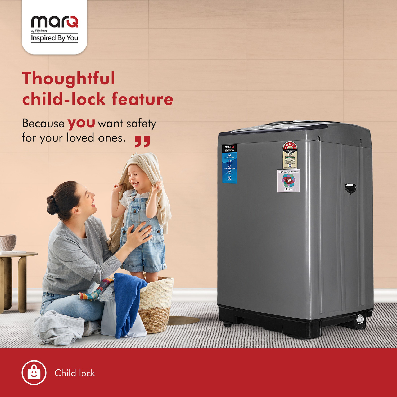 Image of MarQ by Flipkart 7.5 kg Fully Automatic Top Load Washing Machine Grey