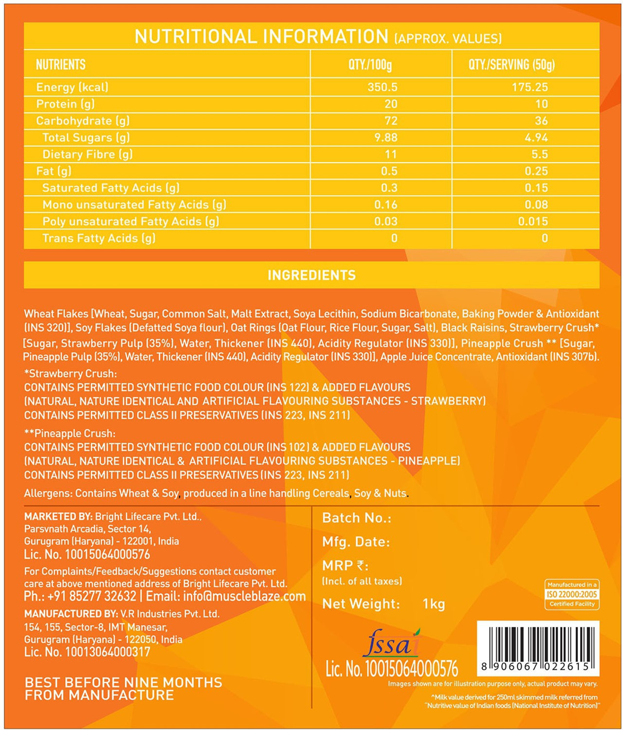 Image of MUSCLEBLAZE High Protein Breakfast Protein Cereal