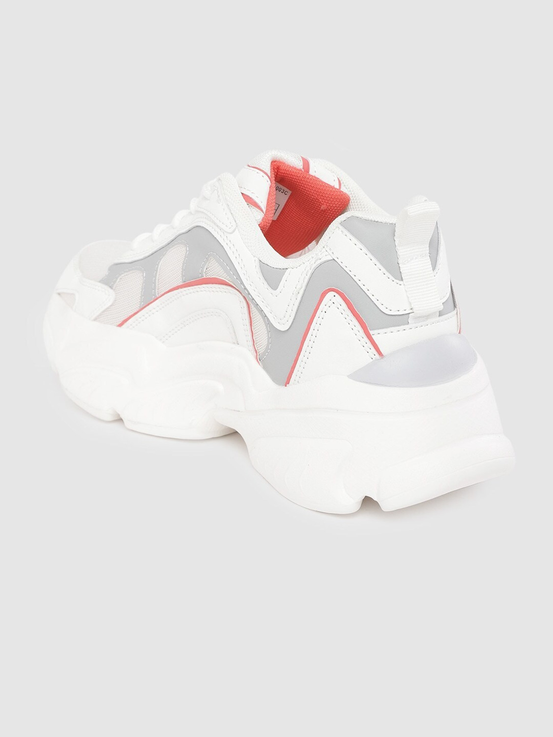 Image of HRX by Hrithik Roshan Men White Grey Colour blocked Chunky Sneakers Sneakers For Men