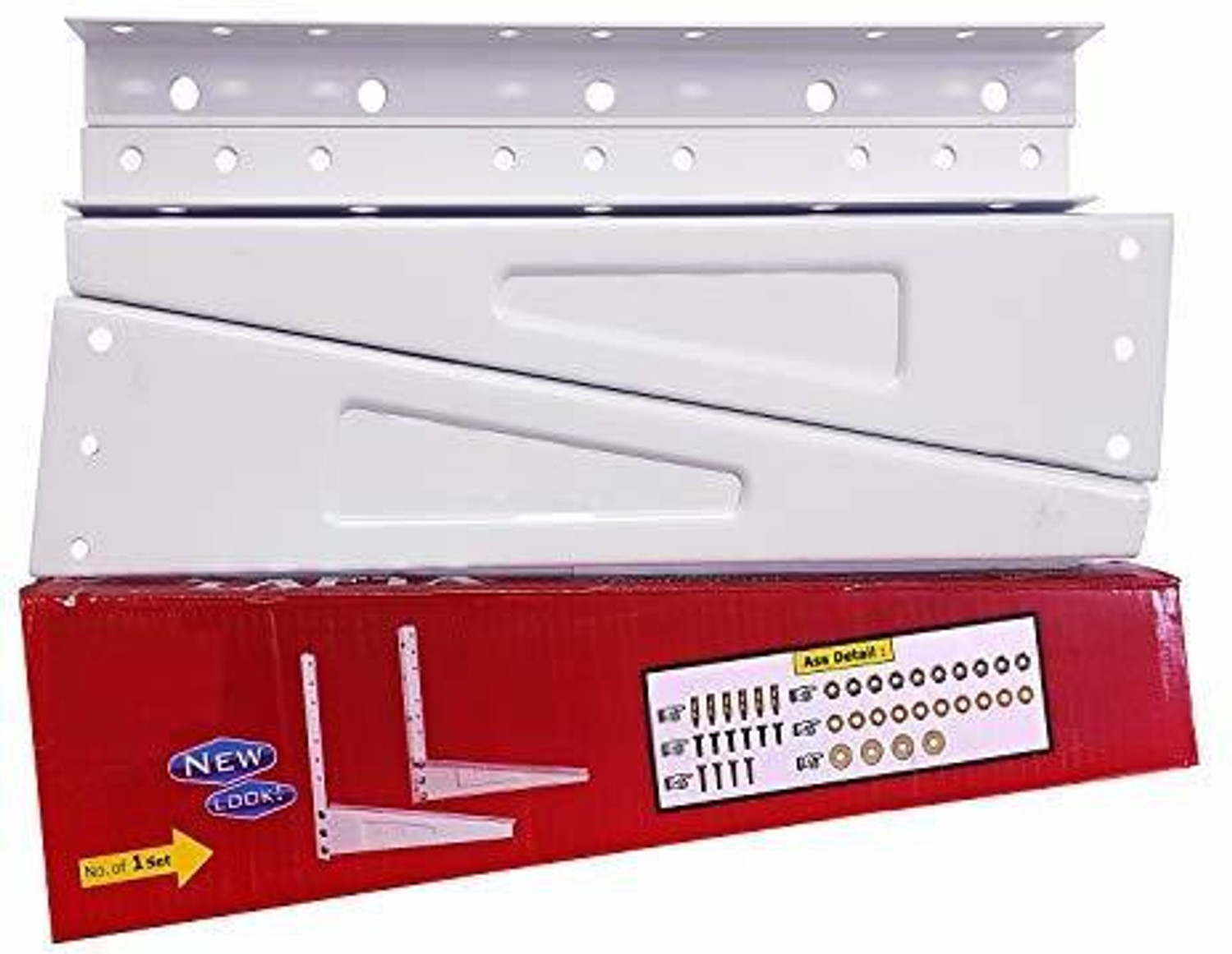 Image of Shop4Ever High Quality Metal Wall Mounted Heavy Duty Air Conditioner Outdoor Unit, Shelf Bracket, Mounting Brackets, Ac outdoor stand 500mm x 160mm 46cm x 11cm Shelf Bracket