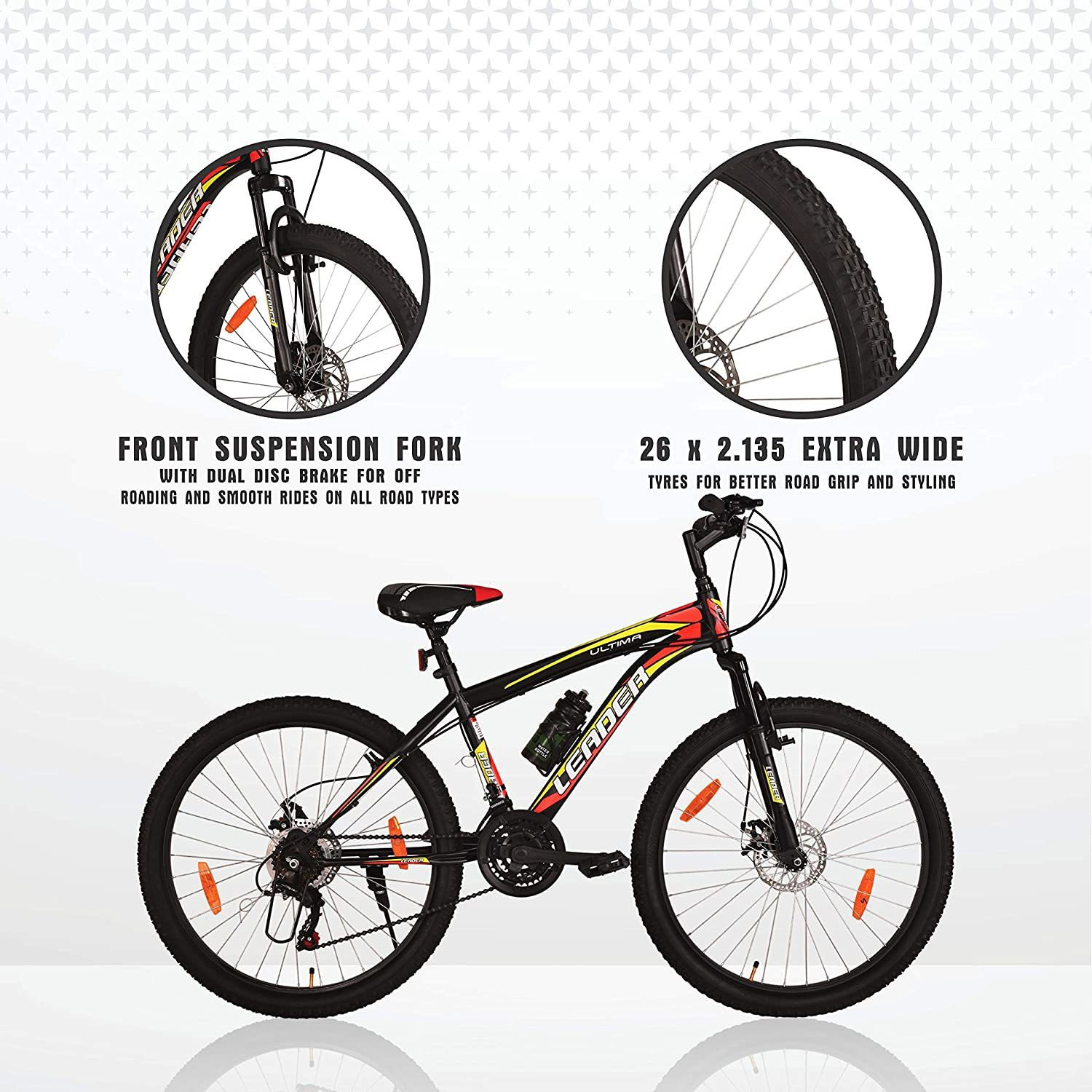 Image of LEADER Ultima Multi Speed Hybrid Cycle with FS & DD Brake 26 T (inch) Hybrid Cycle /City Bike