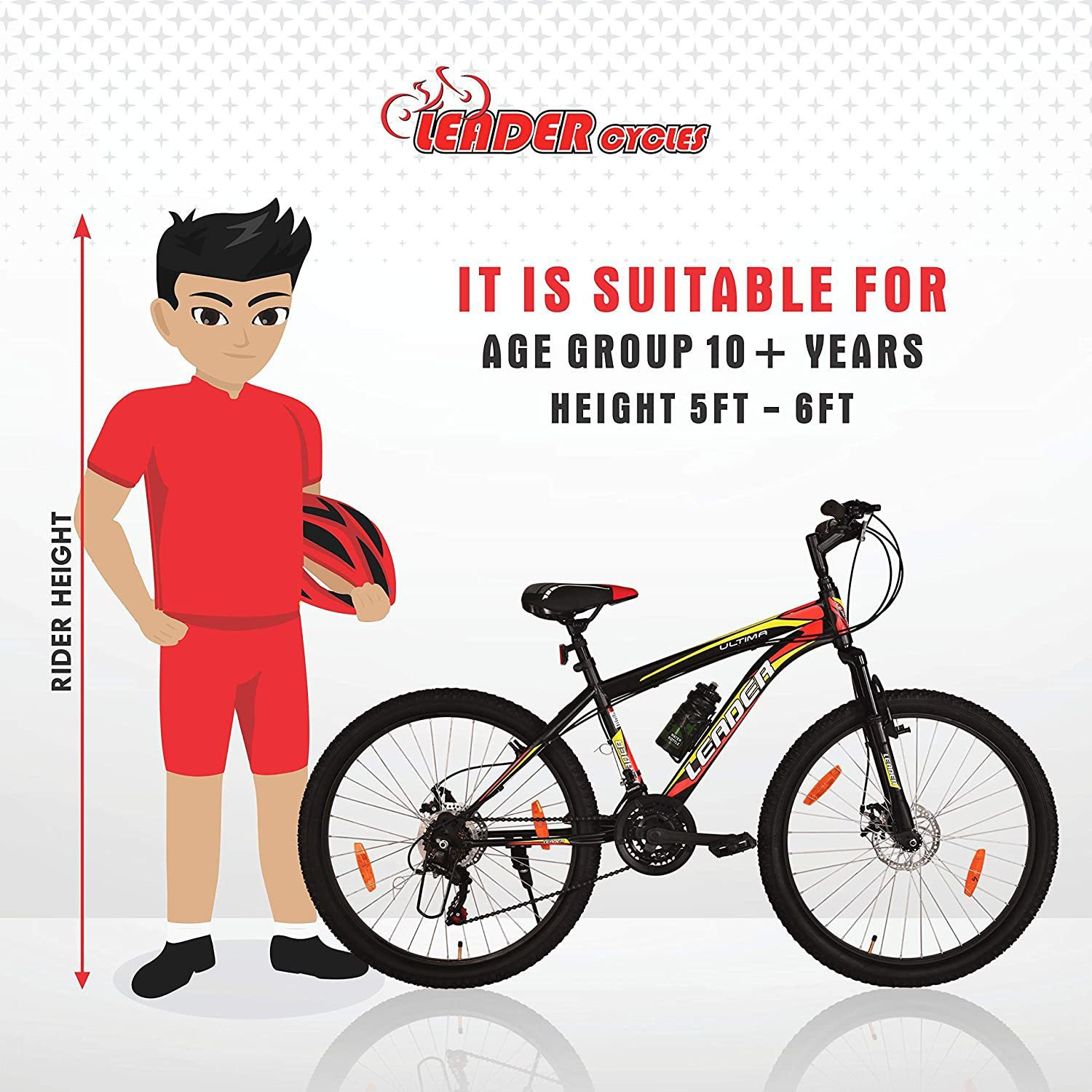 Image of LEADER Ultima Multi Speed Hybrid Cycle with FS & DD Brake 26 T (inch) Hybrid Cycle /City Bike