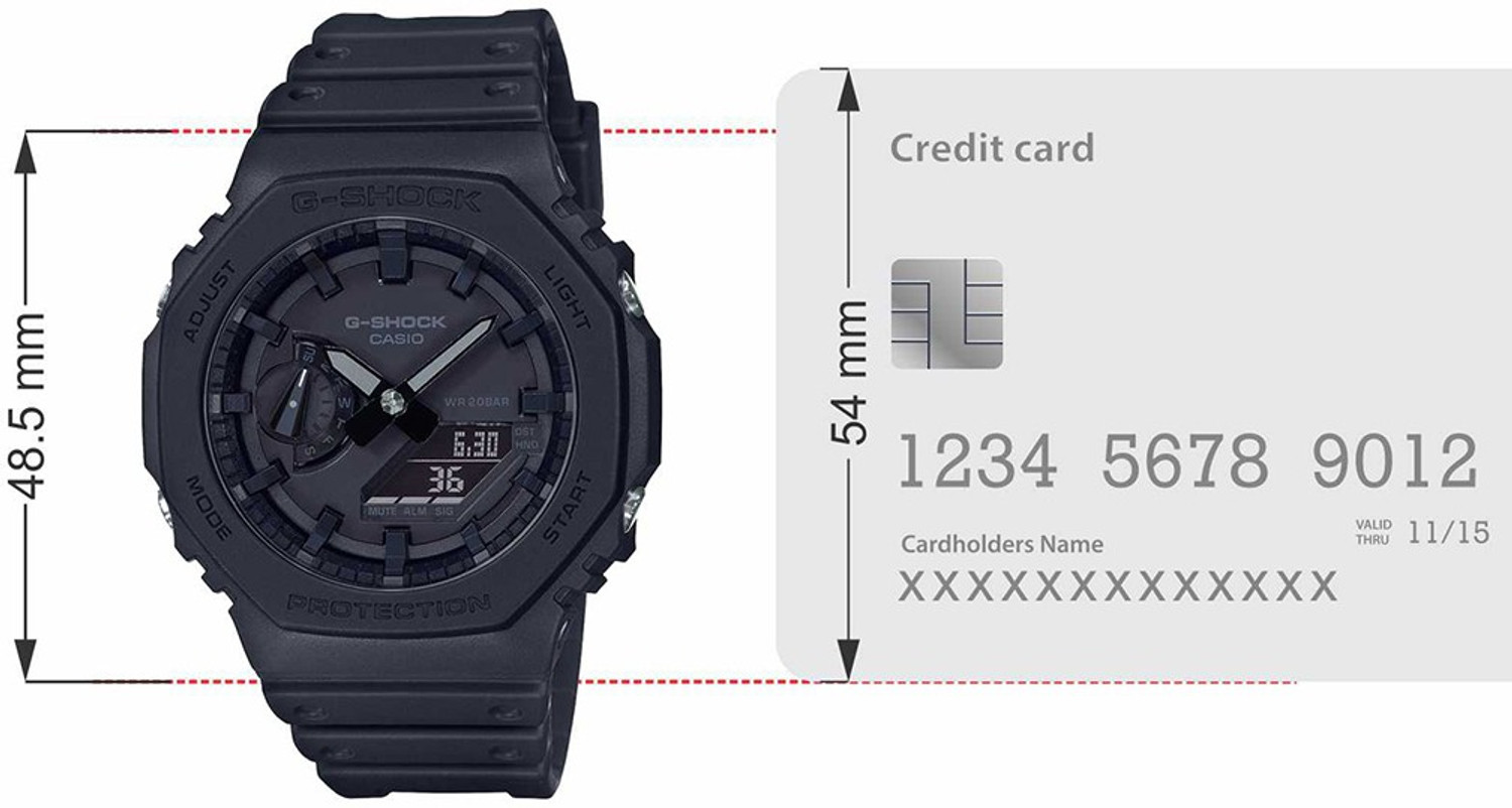 Image of CASIO GA-2100-1A1DR G-SHOCK GA-2100-1A1DR Black Dial Resin Strap Analog-Digital Watch - For Men