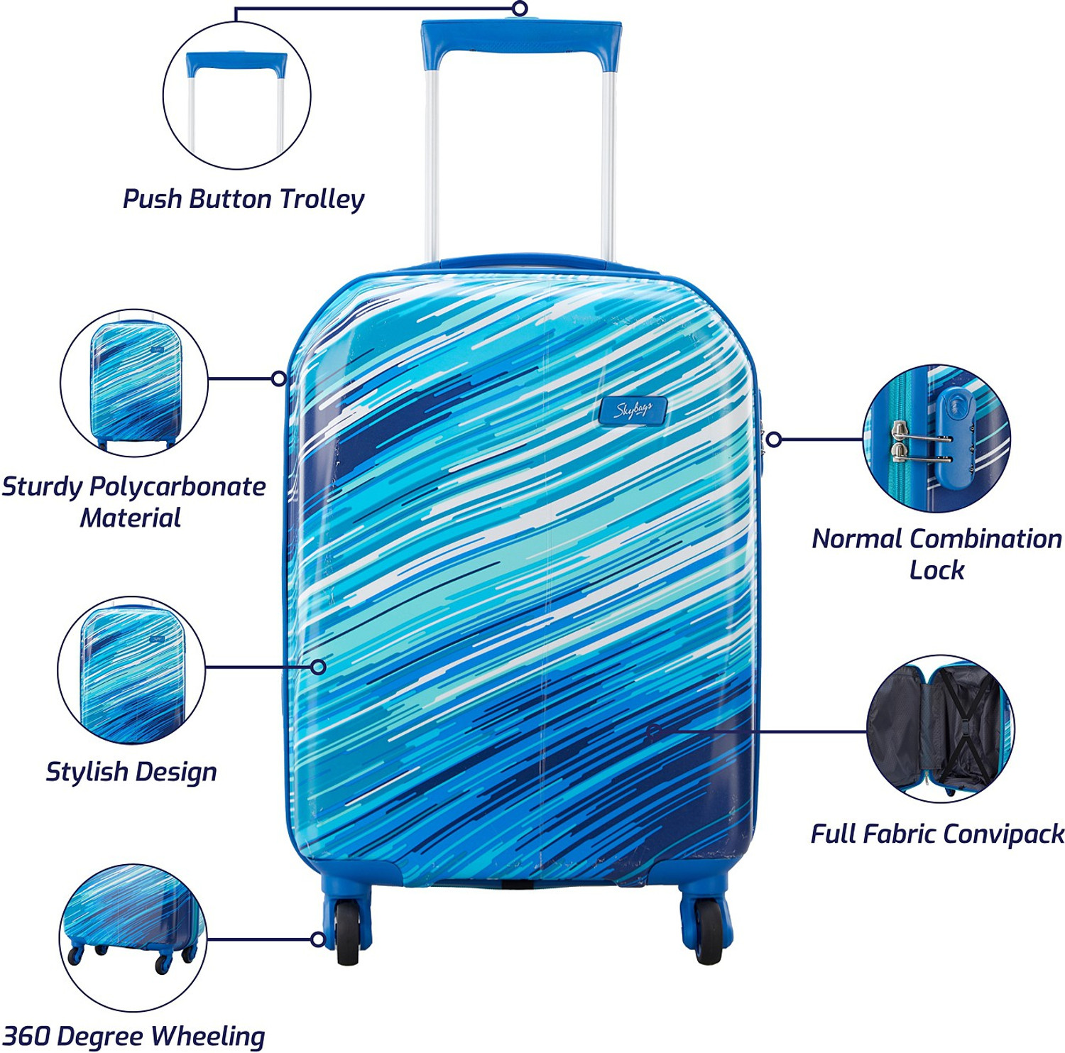 Image of SKYBAGS Trnce 75 rdbody Trolley Bag Check-in Suitcase 8 Wheels - 30 inch