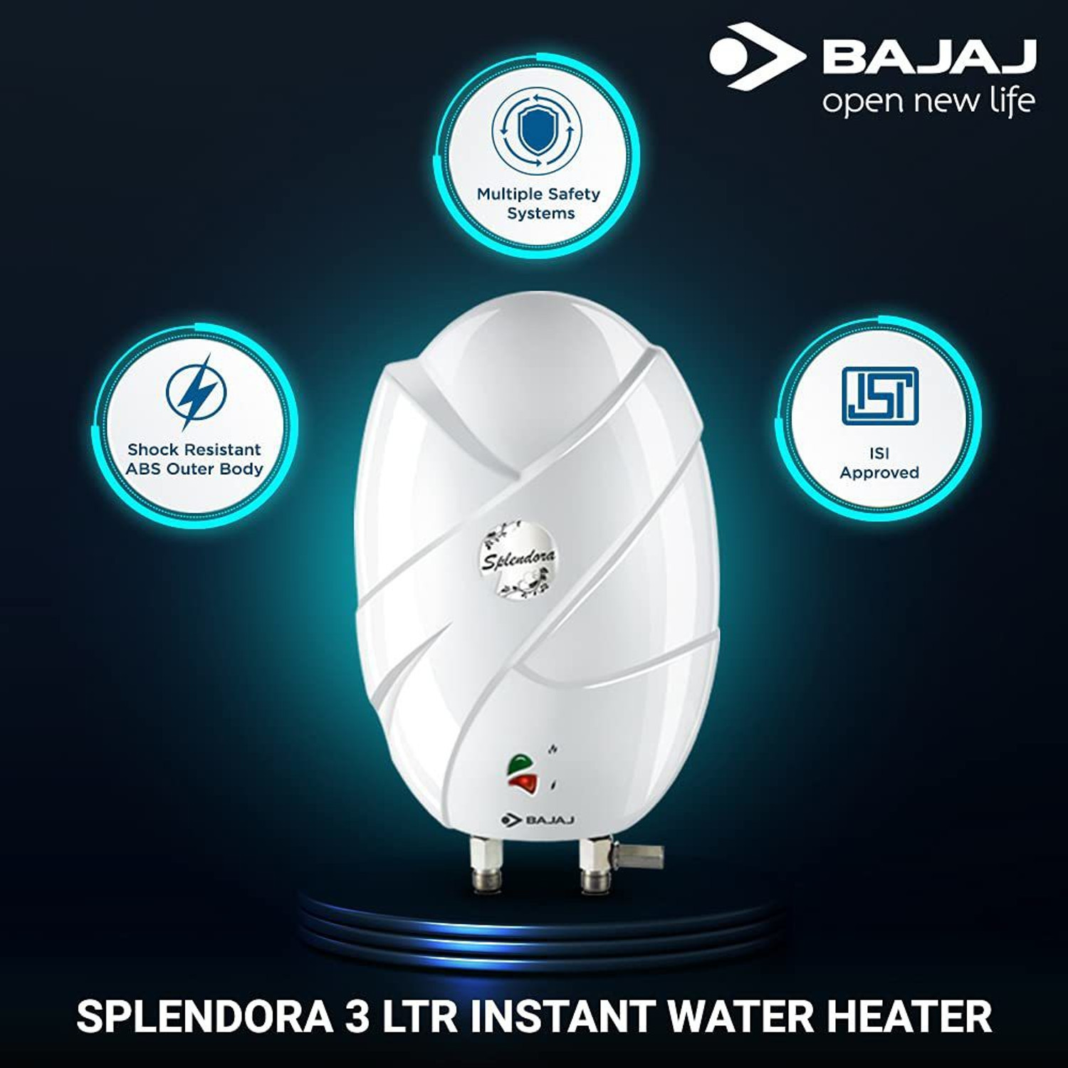 Image of BAJAJ 3L Splendora 150875 3 L Instant Water Geyser