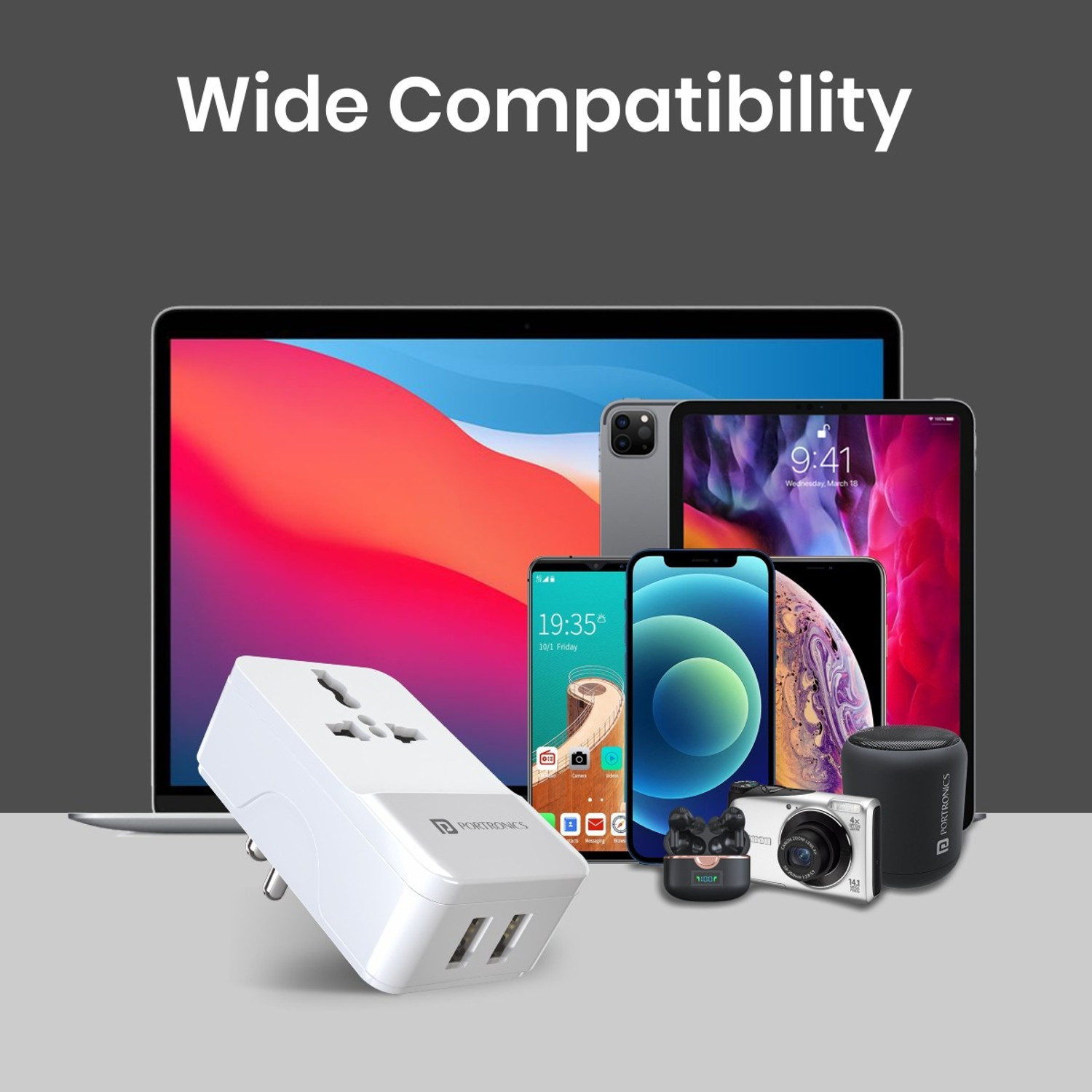 Image of Portronics 18 W Quick Charge 3.4 A Wall Charger for Mobile