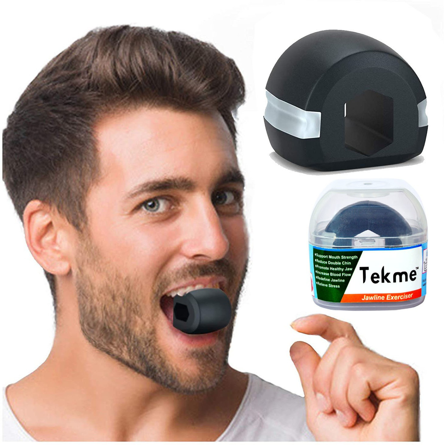 Image of tekme Jaw exerciser for Intermediate 40-LBS define your jawline, Slim & tone your face, Look younger & healthier with Neck rope Jawline(With Accessories) Massager