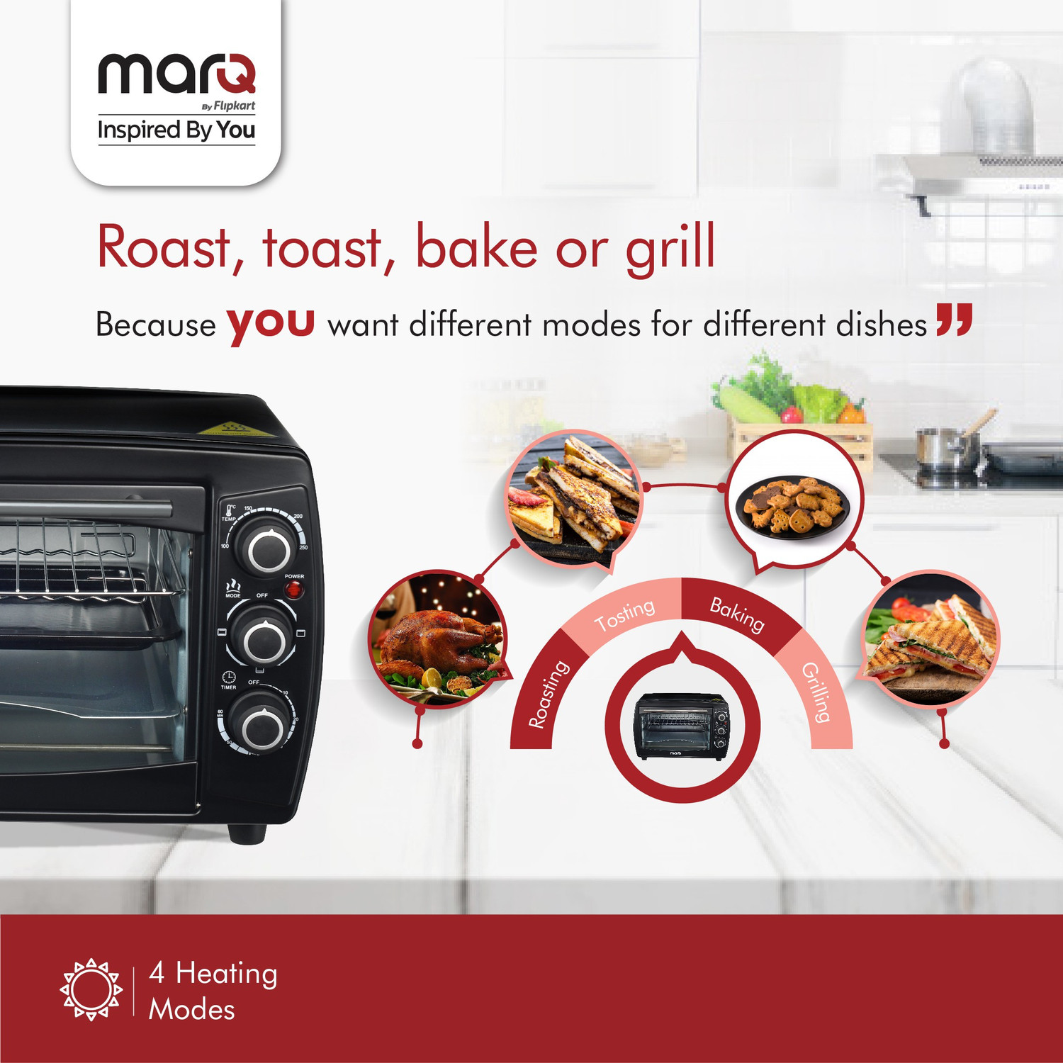 Image of MarQ by Flipkart 18-Litre with Crumb Tray Oven Toaster Grill (OTG)