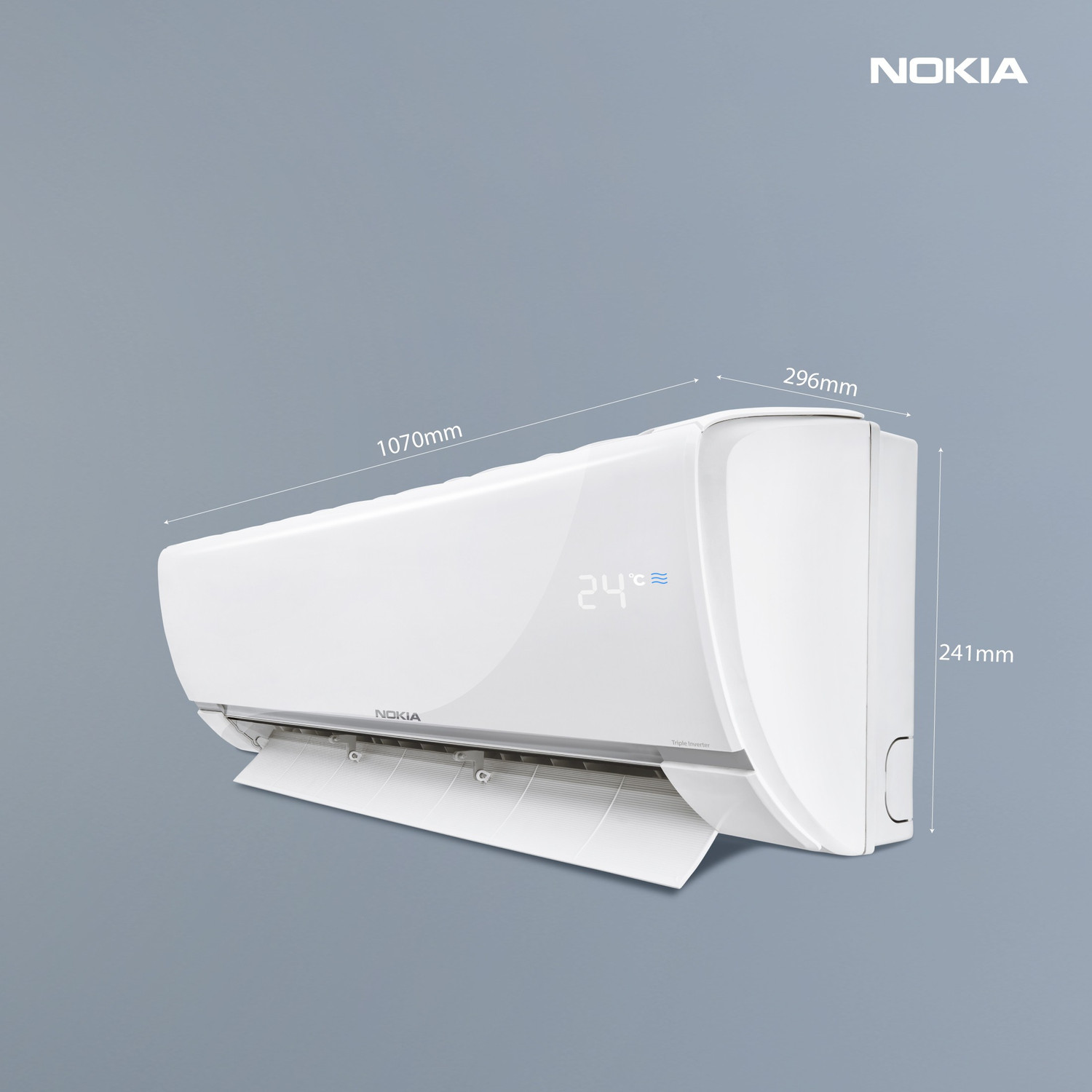 Image of Nokia 4 in 1 Convertible Cooling 1.5 Ton 5 Star Split Triple Inverter Smart AC with Wi-fi Connect - White (NOKIA155SIASMI, Copper Condenser)