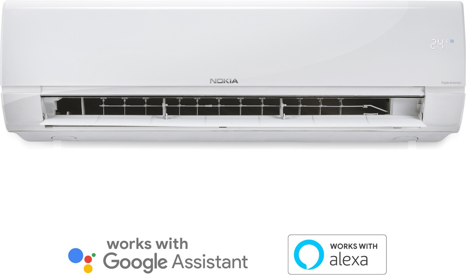 Image of Nokia 4 in 1 Convertible Cooling 1.5 Ton 5 Star Split Triple Inverter Smart AC with Wi-fi Connect - White (NOKIA155SIASMI, Copper Condenser)