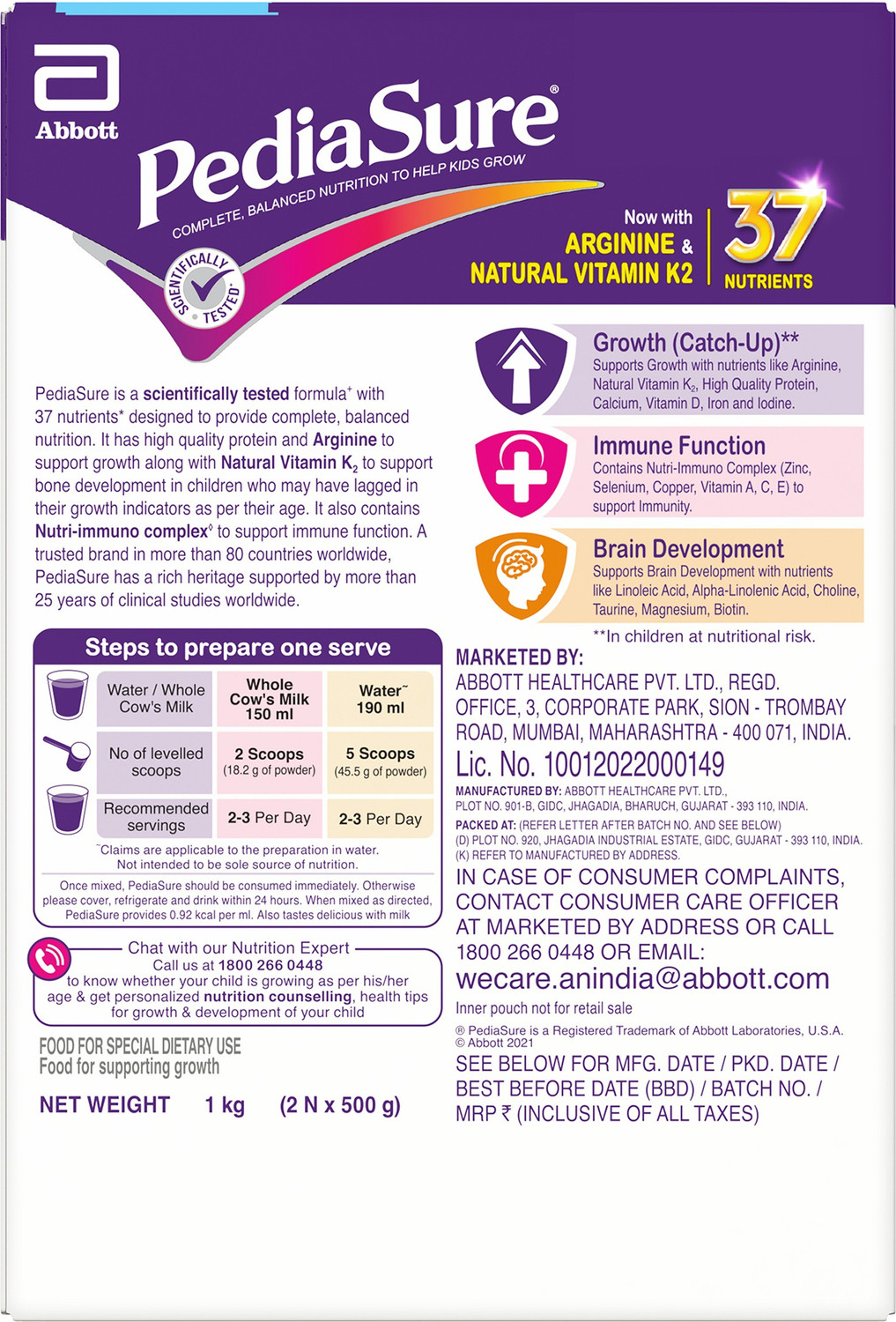 Pediasure Scientifically Designed, Clinically Proven (950 g) - Price ...