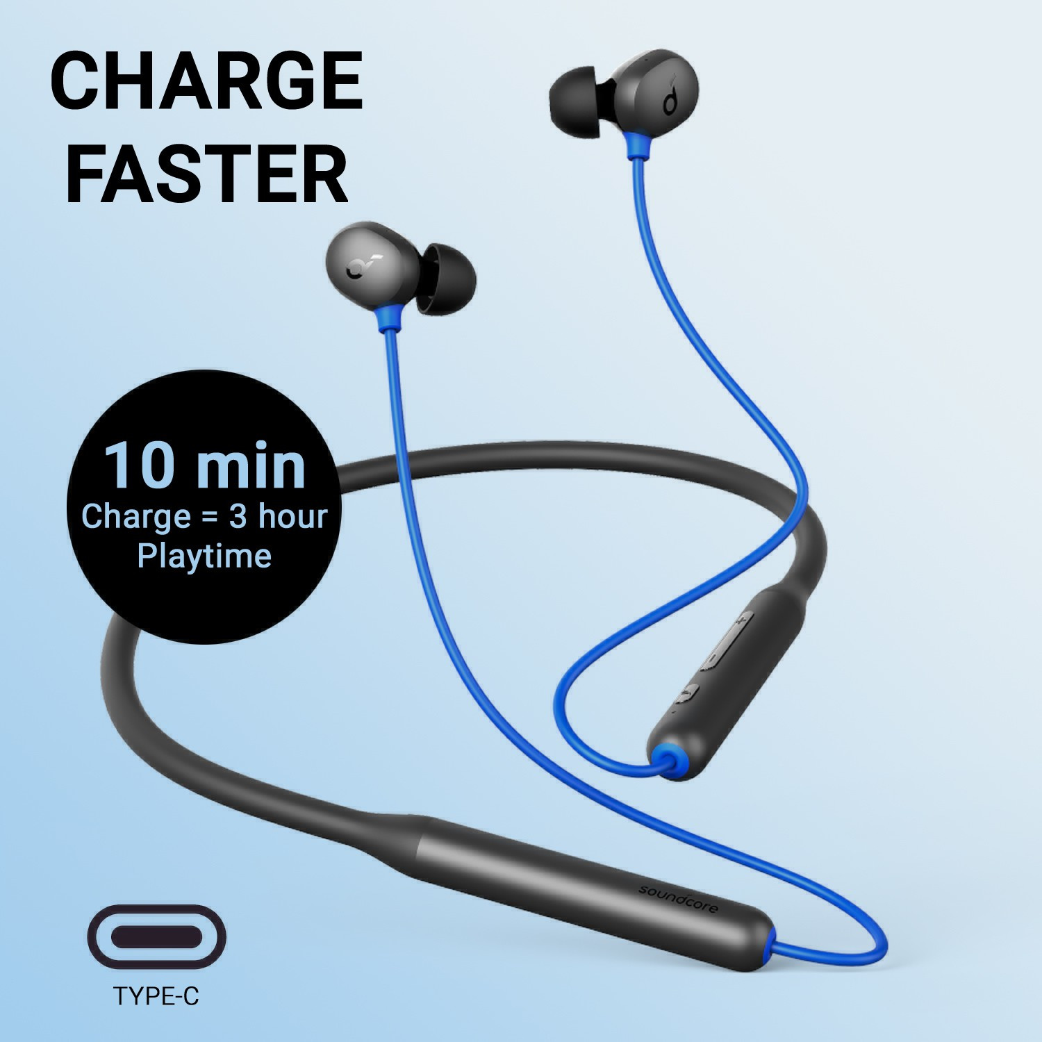 Image of Soundcore by Anker R500 Fast charging neckband with 20 hours playtime Bluetooth