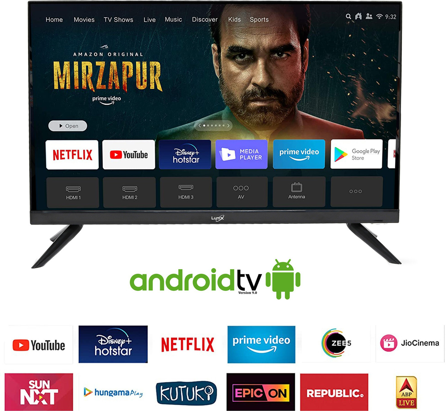 Image of LumX Border Less 109 cm (43 inch) Full HD LED Smart Android TV