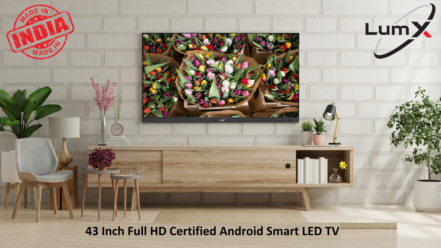 Image of LumX Border Less 109 cm (43 inch) Full HD LED Smart Android TV