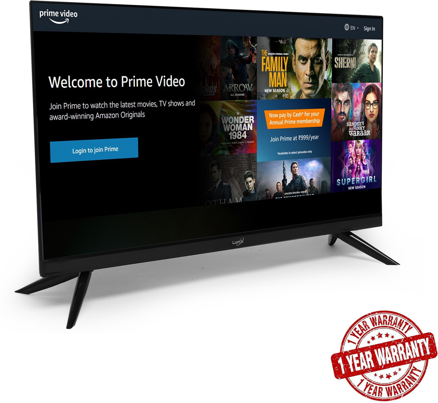 Image of LumX Border Less 109 cm (43 inch) Full HD LED Smart Android TV