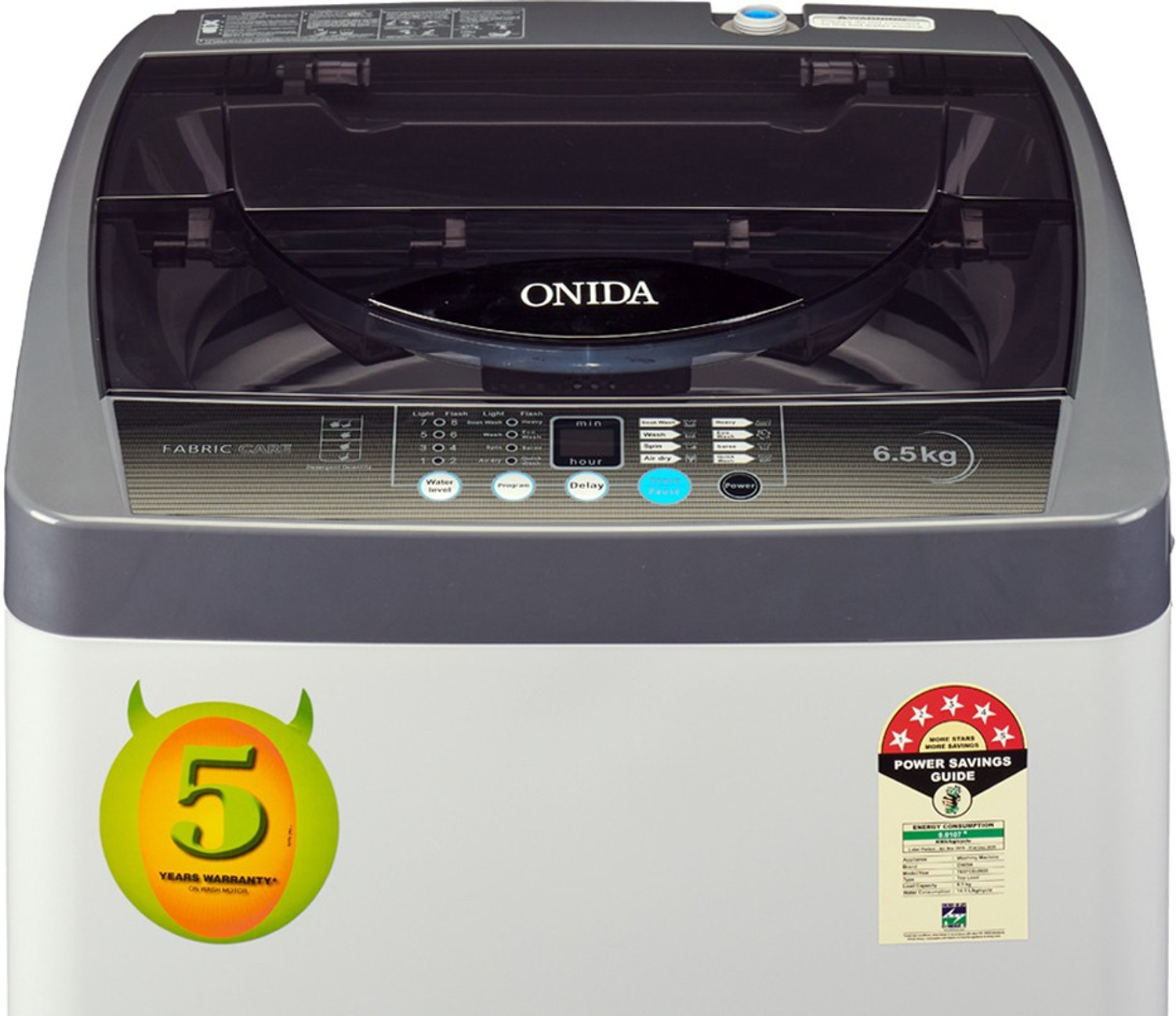 Image of ONIDA 6.5 kg Fully Automatic Top Load Washing Machine Grey